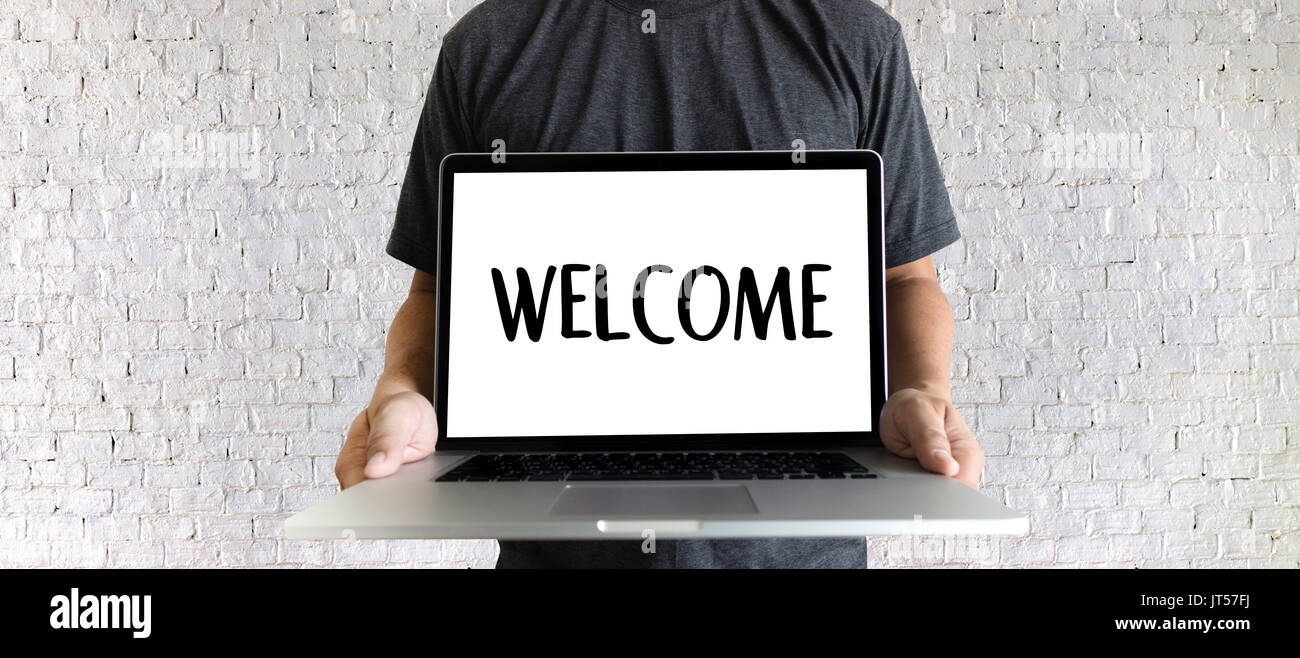 Communication Welcome Women business poster welcome hi-res stock photography and images - Alamy