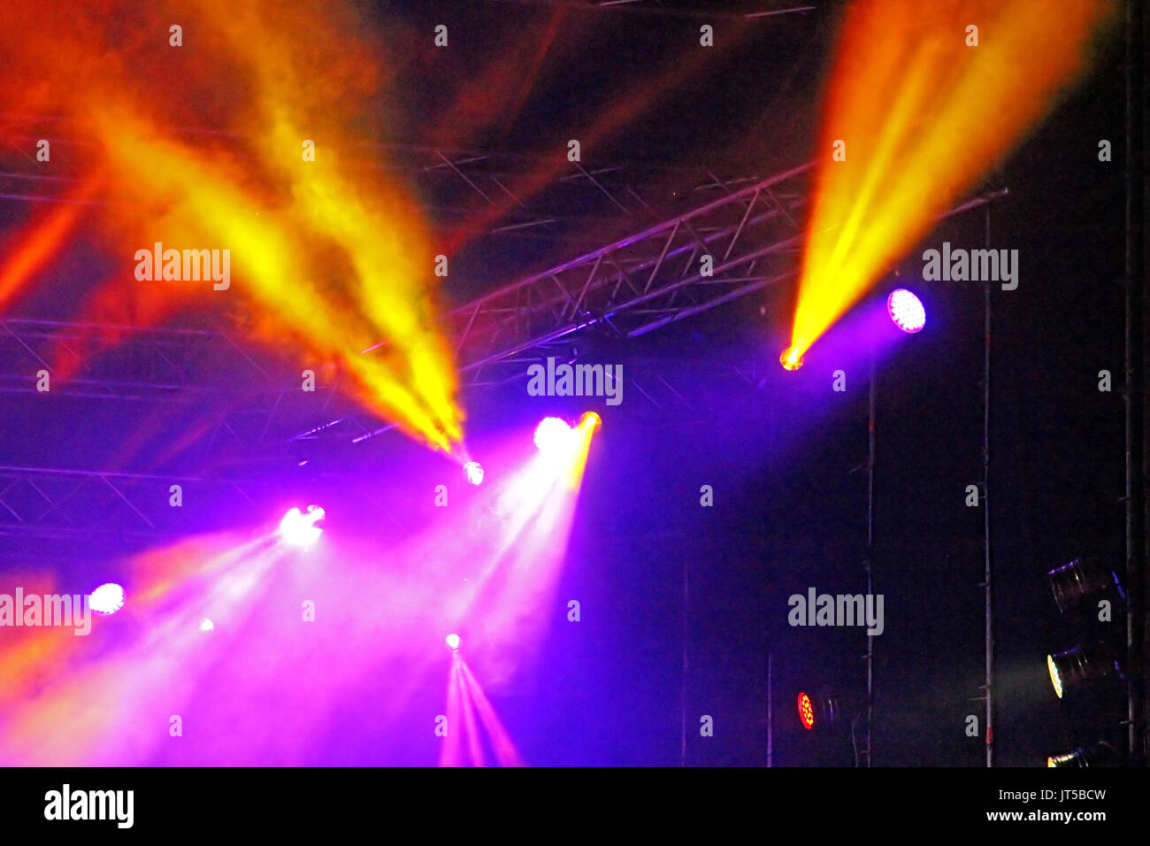 Stage Spotlight with rays. Concert lighting background Stock Photo Alamy