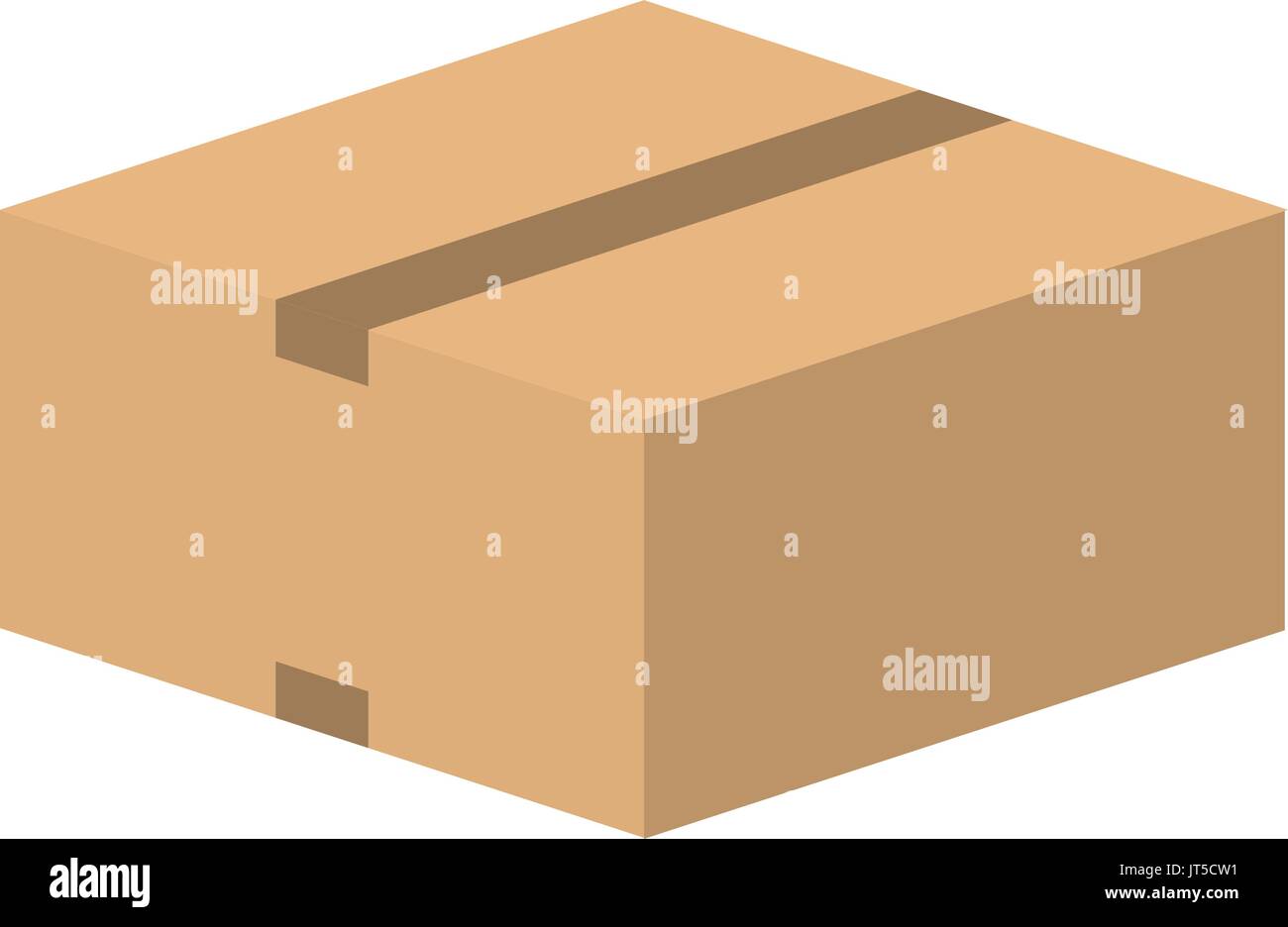 Cardboard box isolated on the white background. Vector illustration. Stock Vector