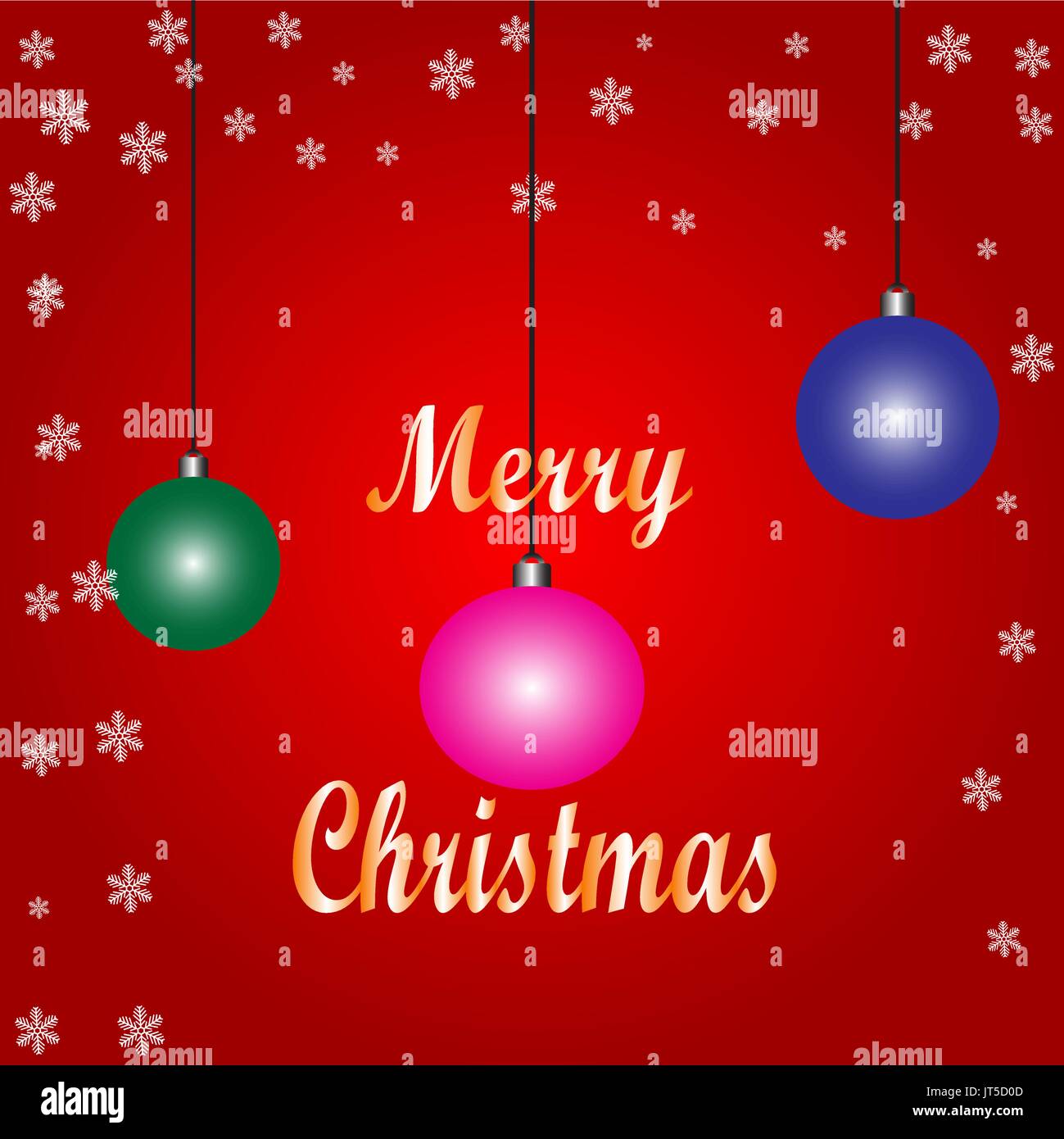 Christmas red background with fir branches and balls. Vector ...