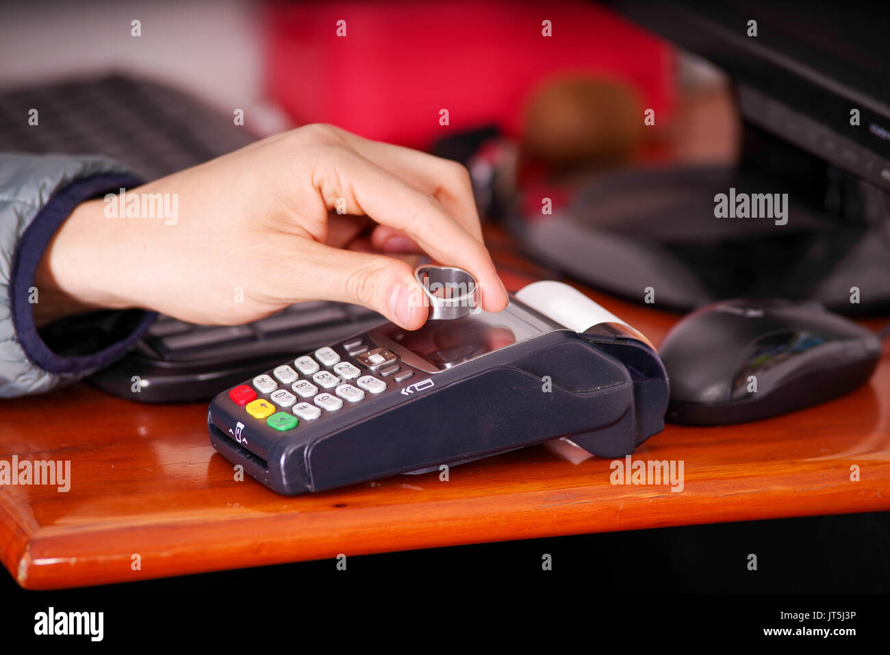 Modern payment with new technology of payments using a smart ring, buy