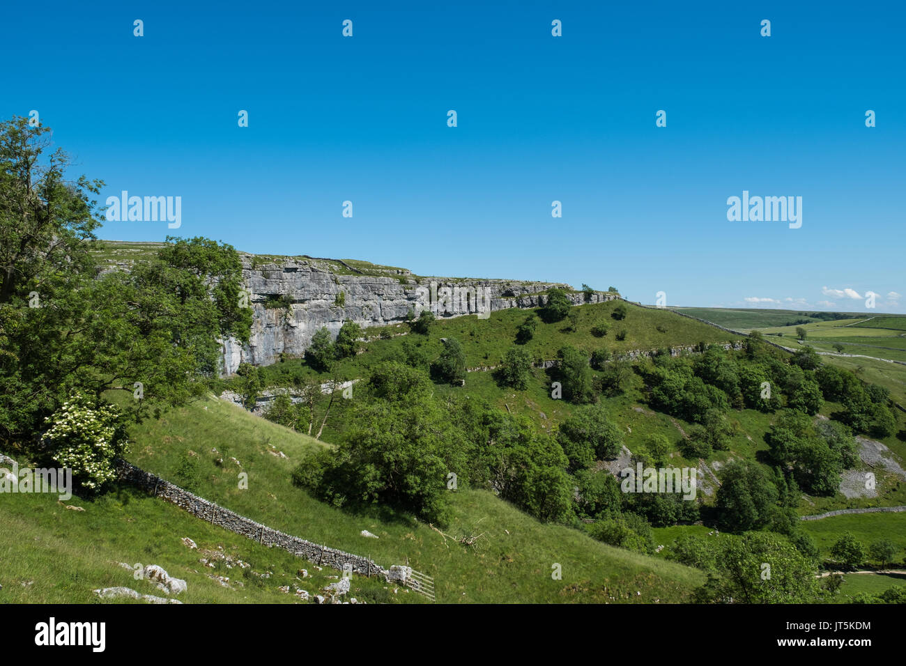 The Exposed Limestone Cliffs at Malham Cove Stock Photo