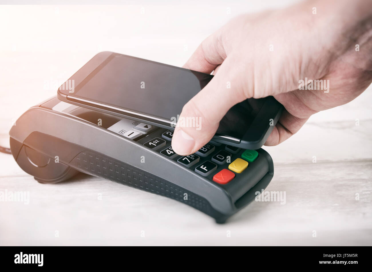 Mobile payment with smart phone. payment nfc near field communication