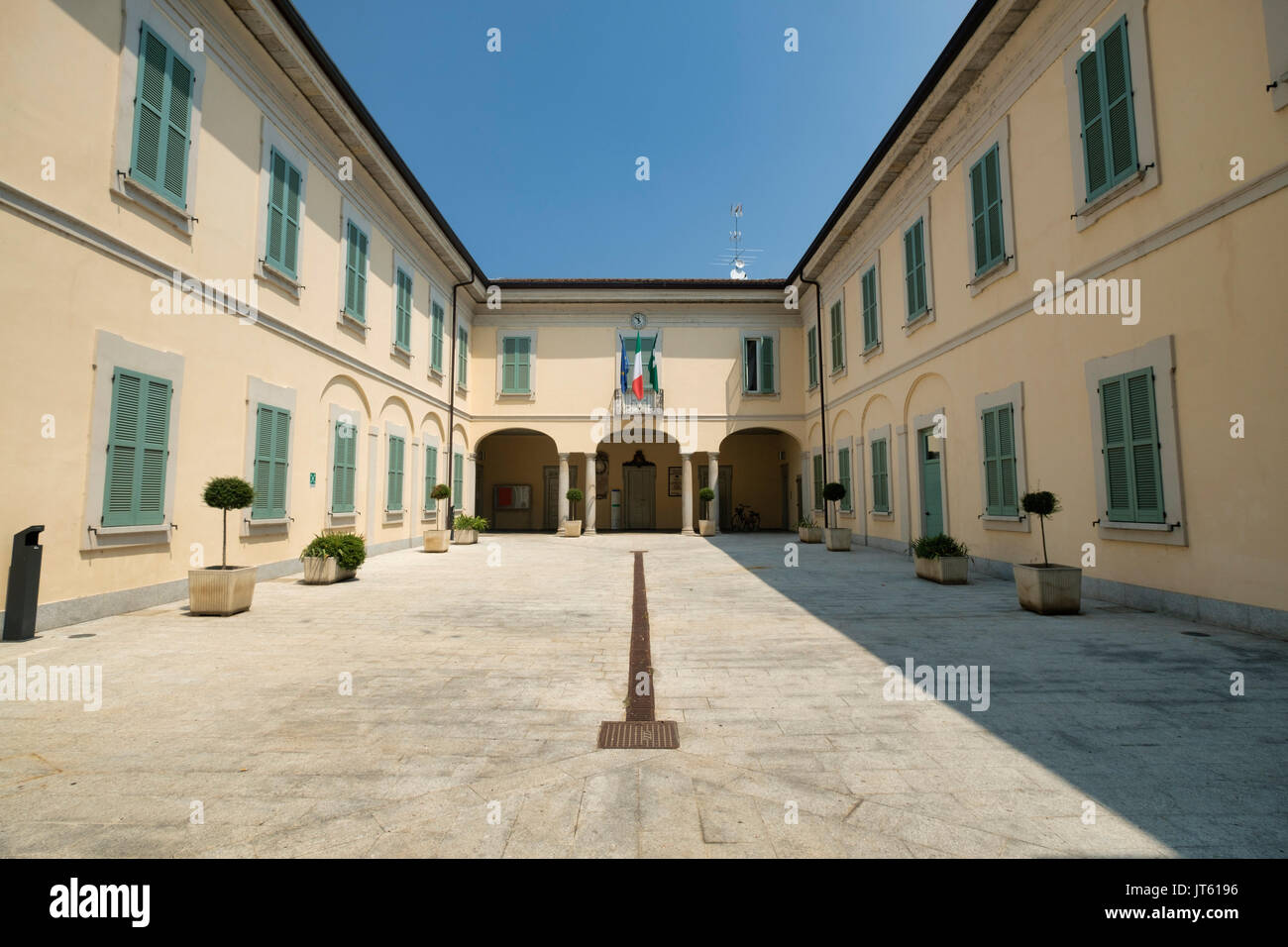 Cassano d'Adda (Milan, Lombardy, Italy): exterior of the historic building hosting the town hall Stock Photo