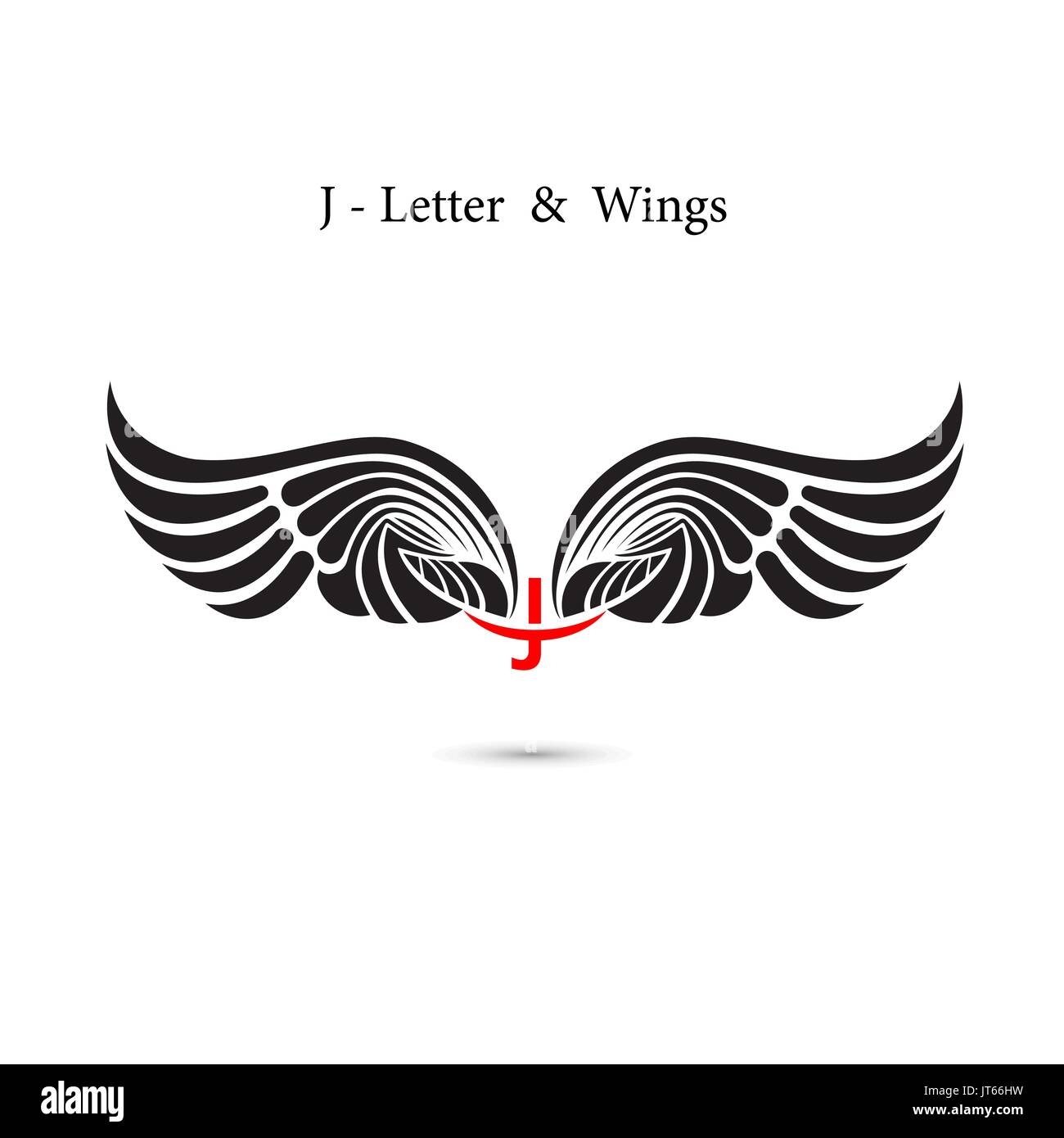 J Letter Sign And Angel Wings Monogram Wing Logo Mockup Classic Emblem Elegant Dynamic Alphabet Letters With Wings Creative Design Element Corporate B Stock Vector Image Art Alamy