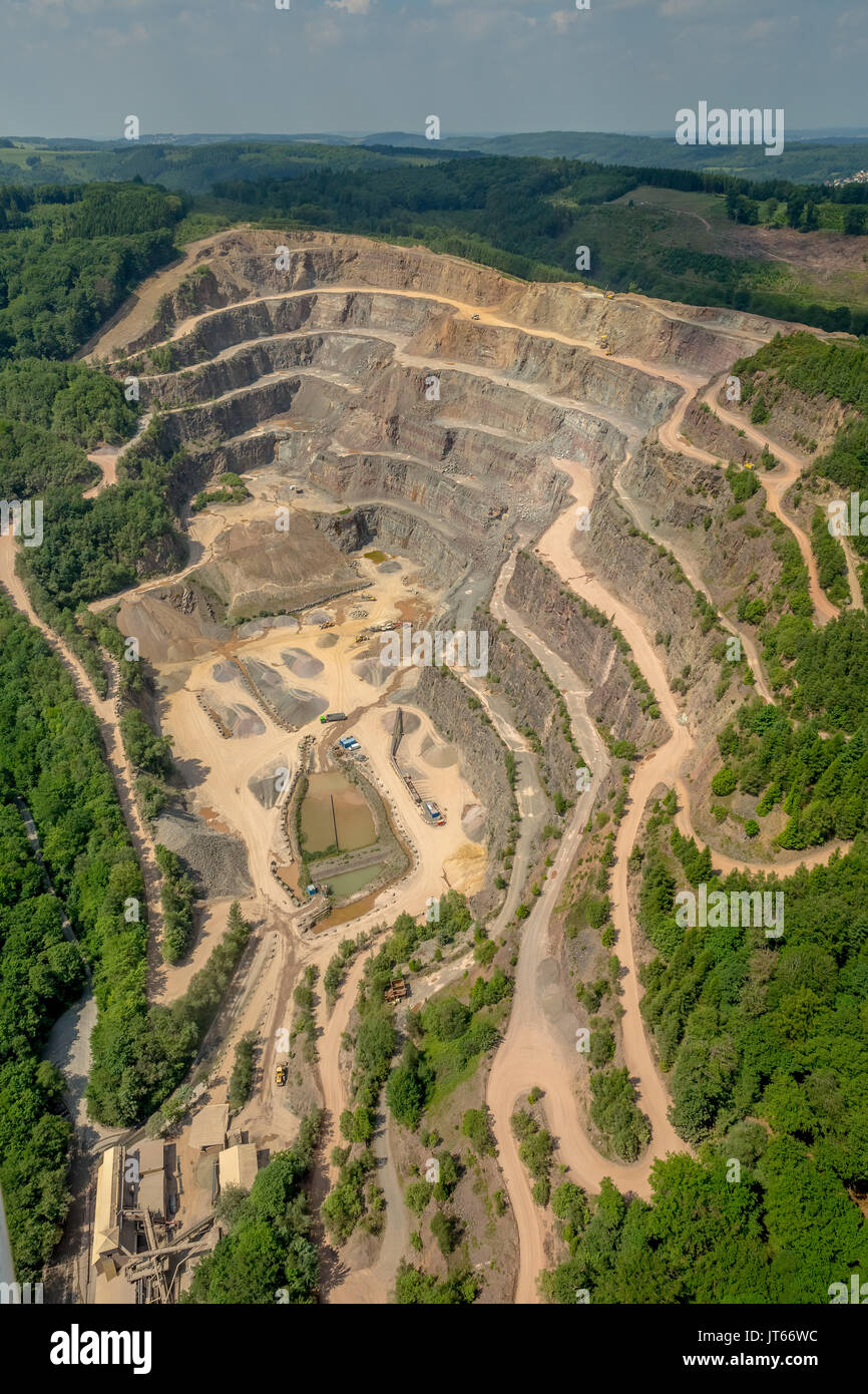 Quarry Ambrock, aerial photo, Hagen, Ruhr area, North Rhine-Westphalia, Germany Stock Photo