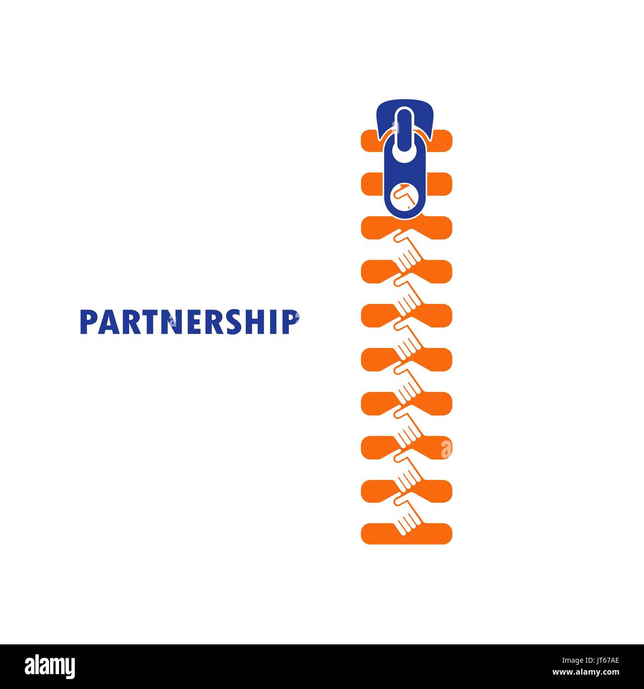 Zipper symbol and handshake businessman agreement on background.Shaking hands,successful transaction.Partnership,business deal and agreement concept.V Stock Vector