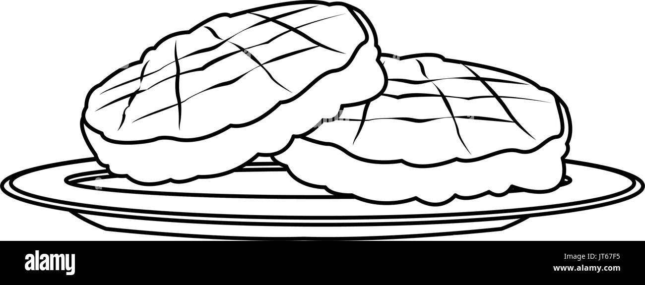 steak beef grilled food on a plate Stock Vector Image & Art - Alamy