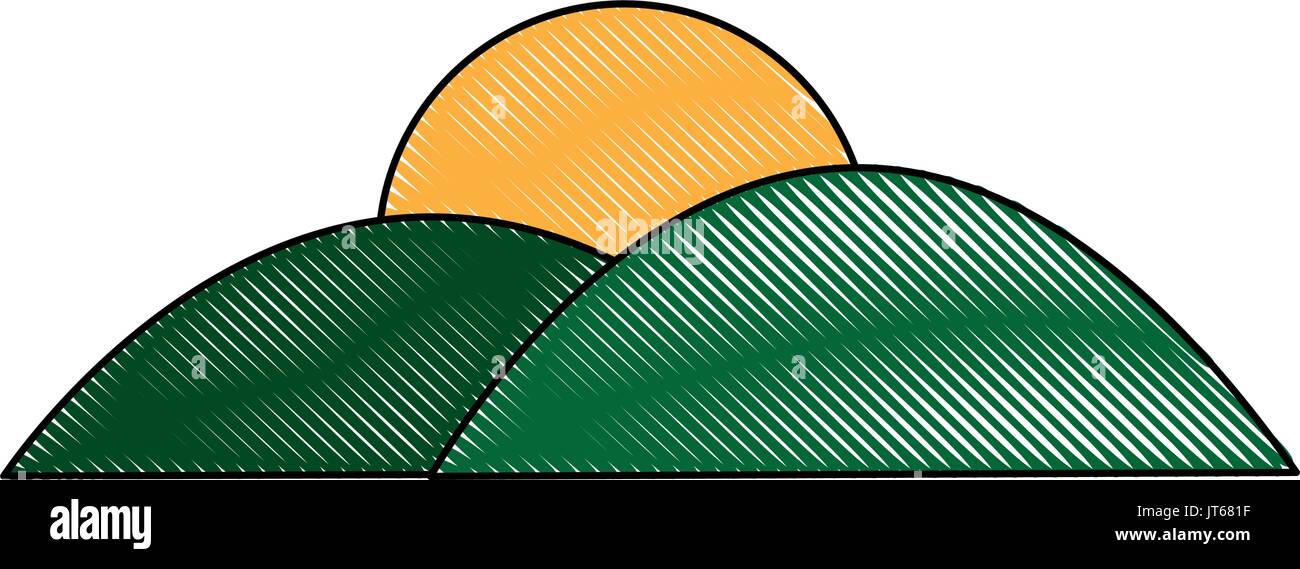sun field green grass landscape image Stock Vector Image & Art - Alamy