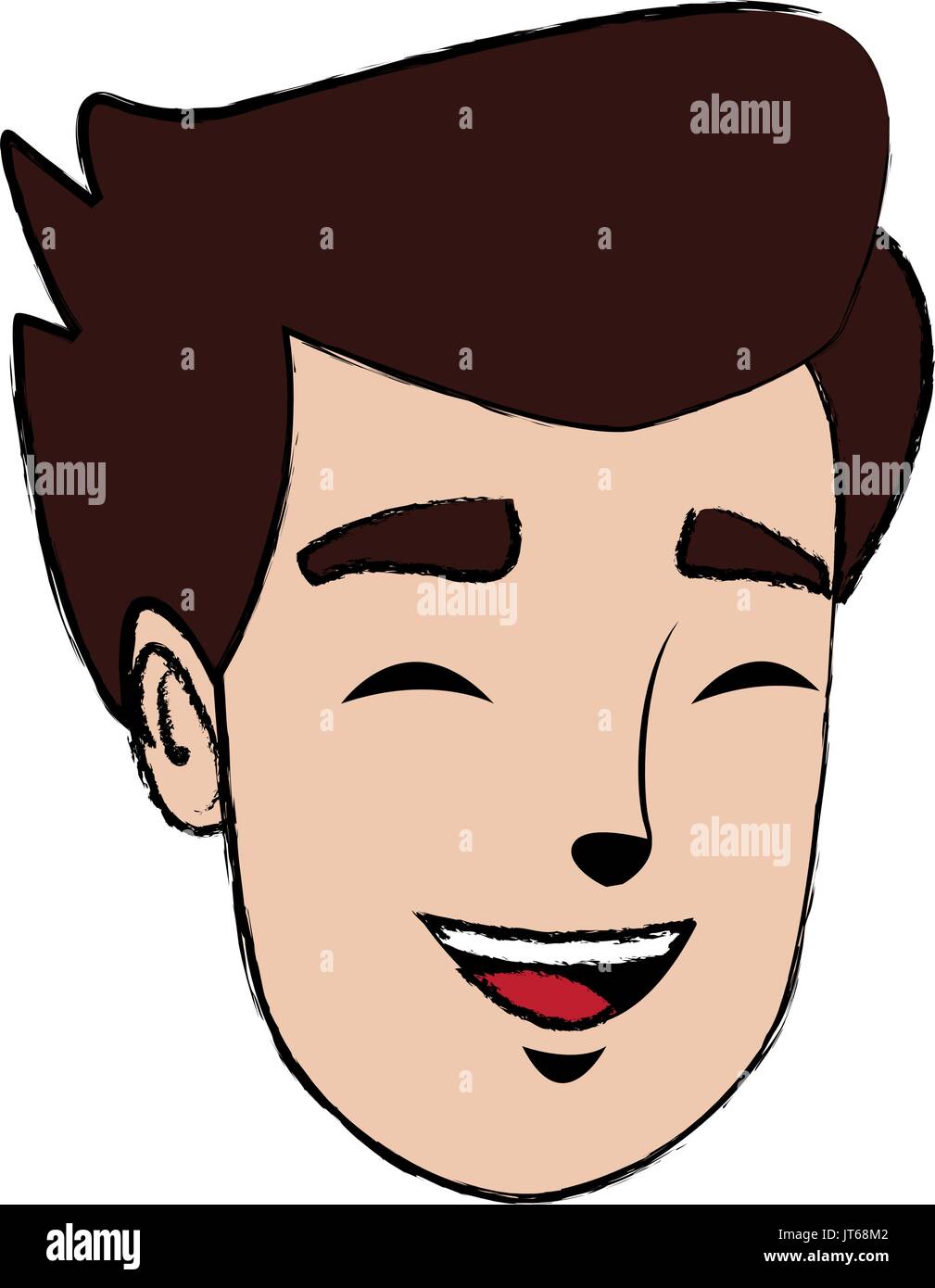 happy boy face smiling character Stock Vector Image & Art - Alamy