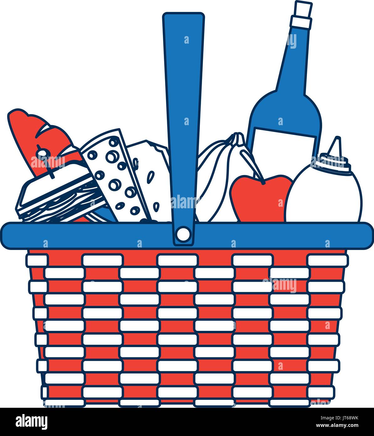 picnic basket food drink lunch design Stock Vector Image & Art - Alamy