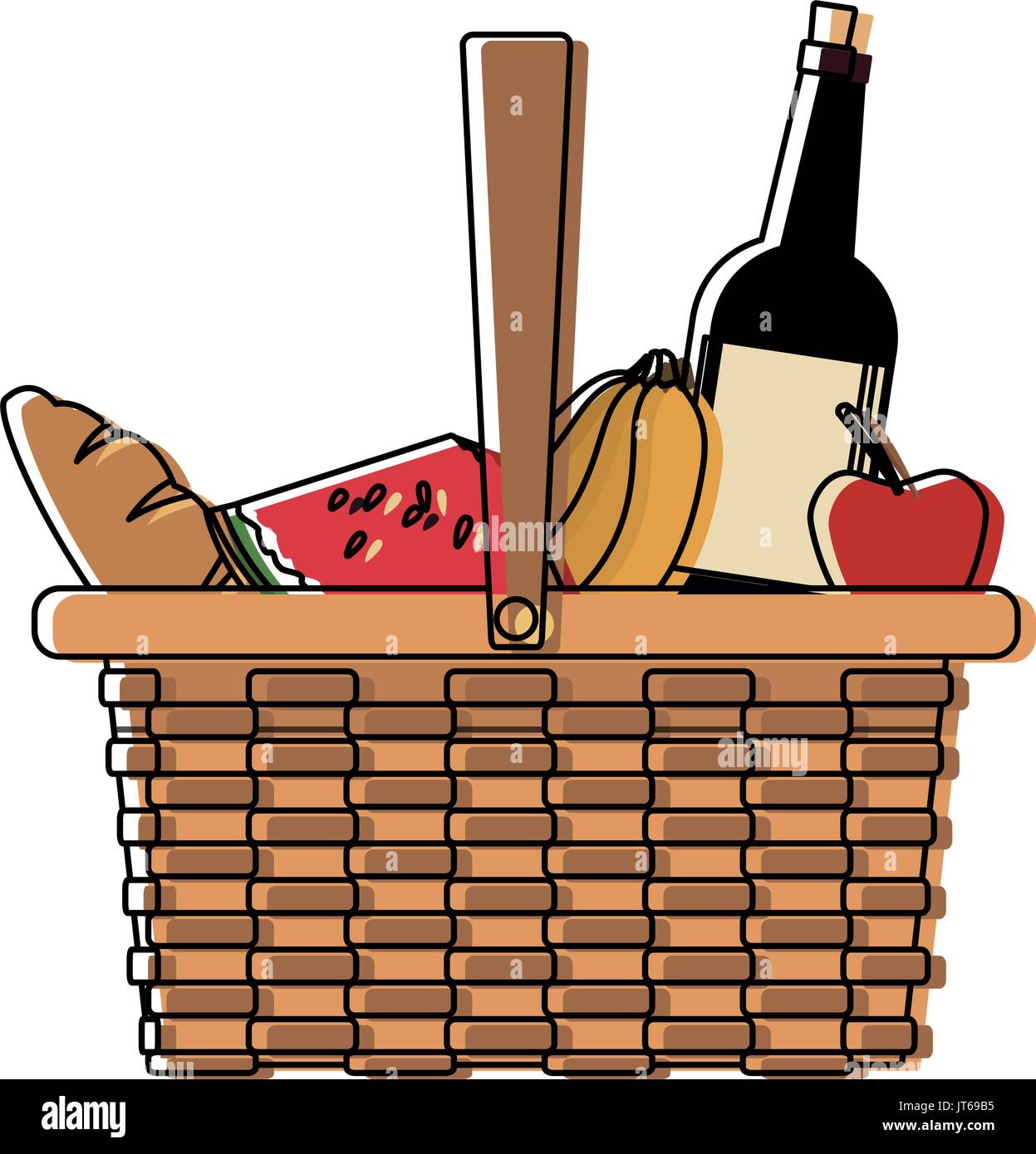 picnic basket food drink lunch design Stock Vector Image & Art - Alamy