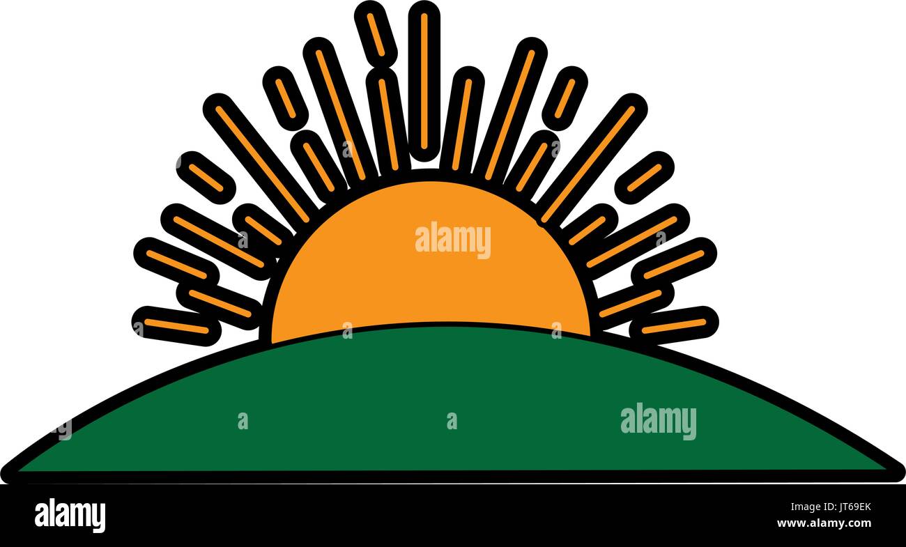sun field grass landscape image Stock Vector Image & Art - Alamy