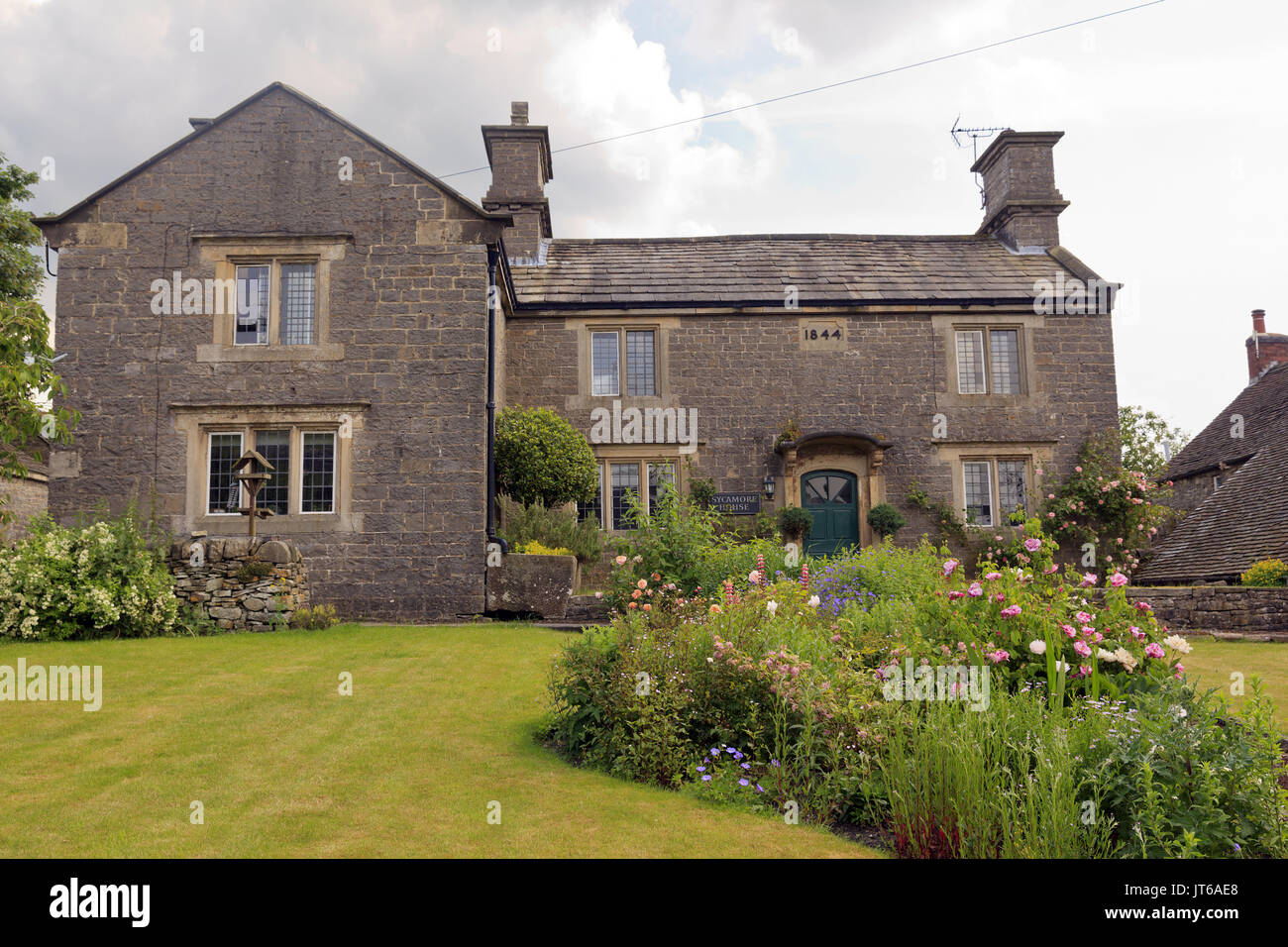 Large Victorian House in Tissington Village, Derbyshire Stock Photo