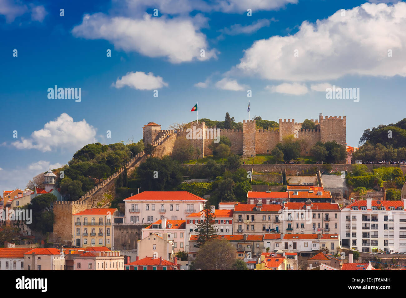 Historical centre of Lisbon on sunny day, Portugal Stock Photo