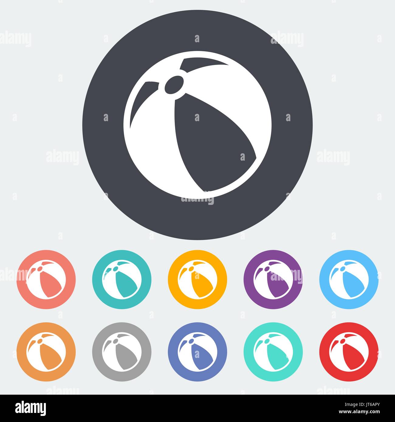 Beach ball. Single flat icon on the circle. Vector illustration Stock ...