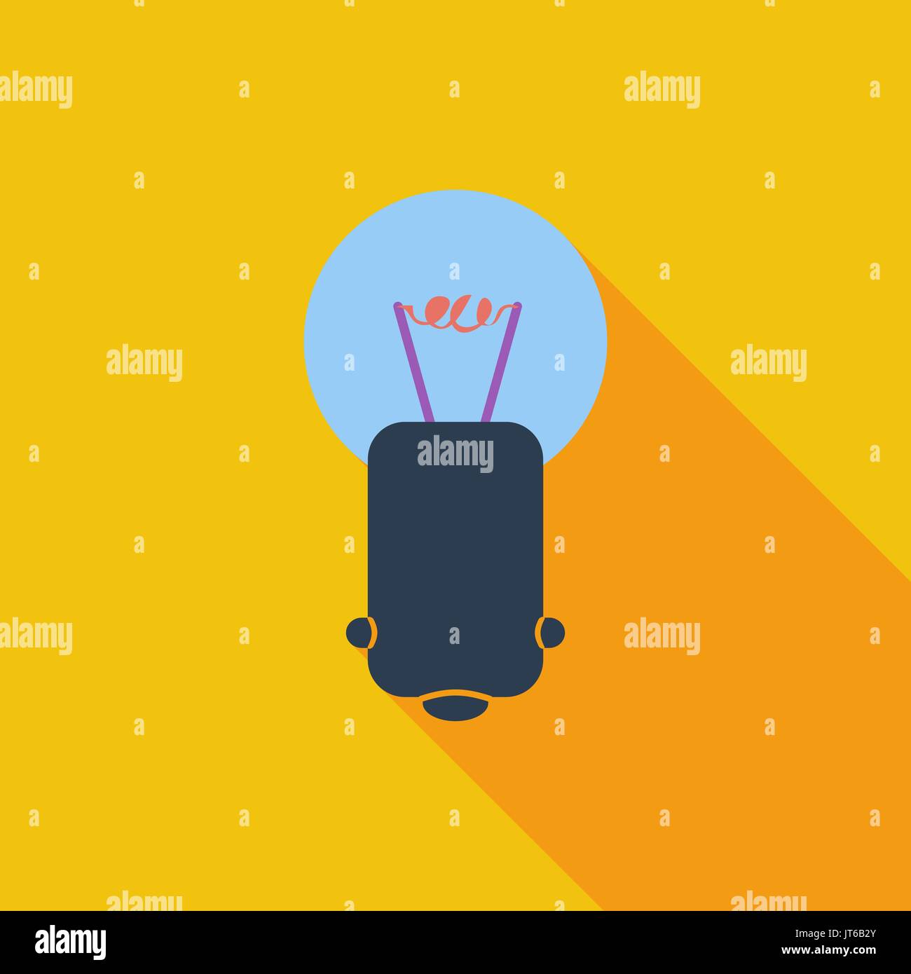 Brain icon. Flat vector related icon with long shadow for web and mobile applications. It can be used as - logo, pictogram, icon, infographic element. Stock Vector