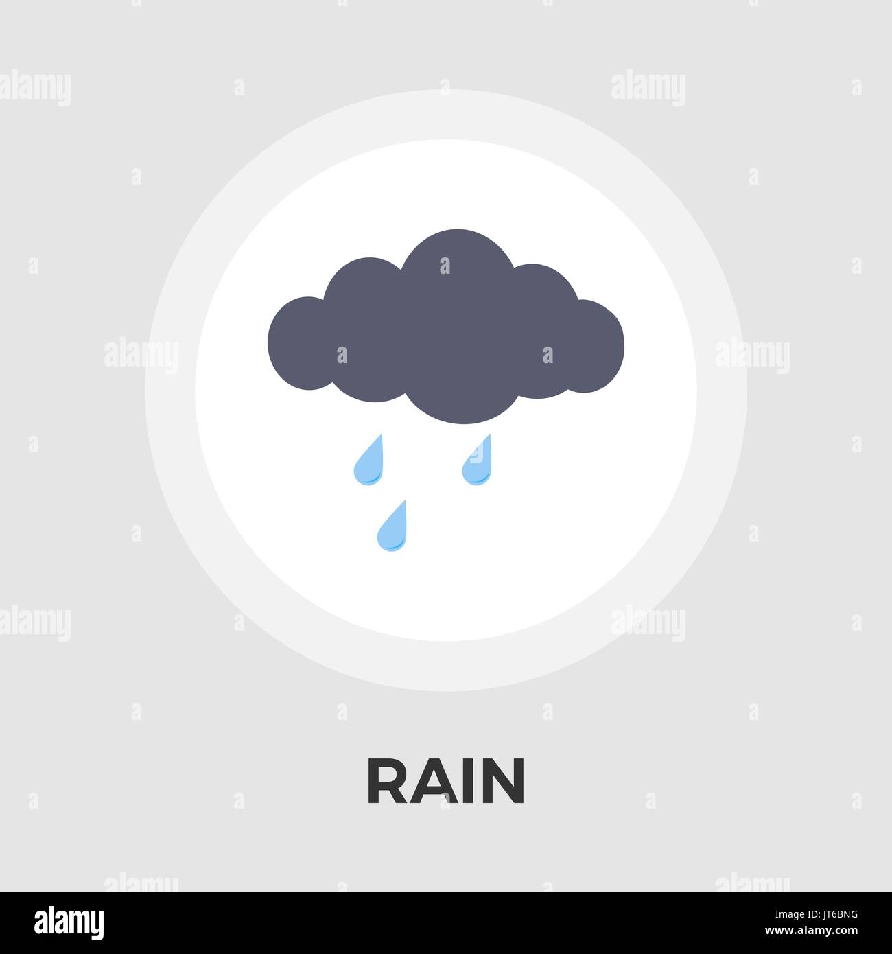 Rain icon vector. Flat icon isolated on the white background. Editable ...