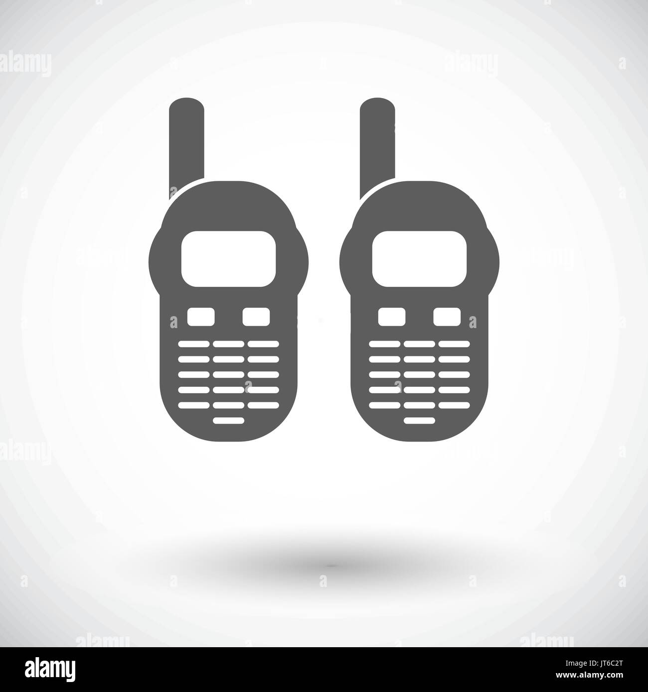 Portable radio. Single flat icon on white background. Vector ...