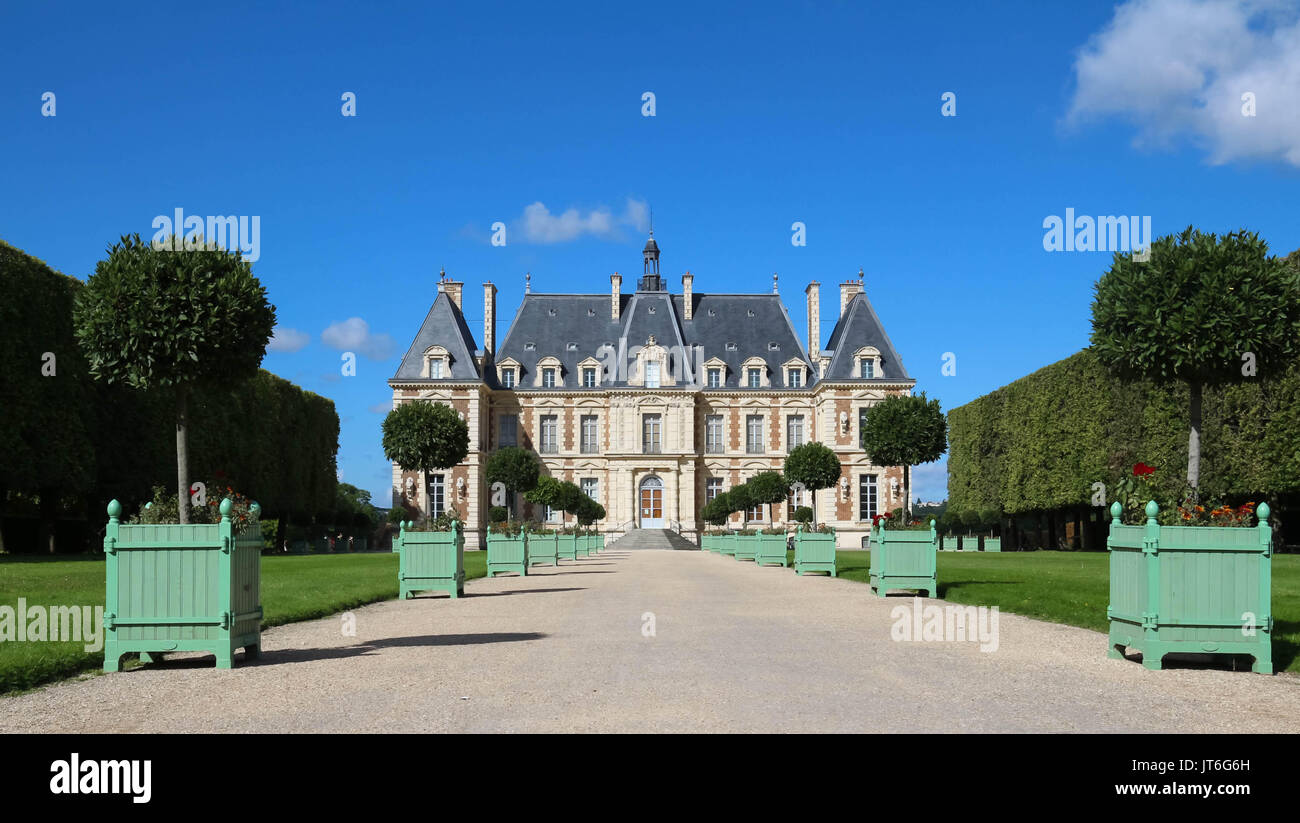 Chateau de Sceaux - grand country house in Sceaux, Hauts-de-Seine, not far from Paris, France. Located in a park laid out by Andre Le Notre, it houses Stock Photo