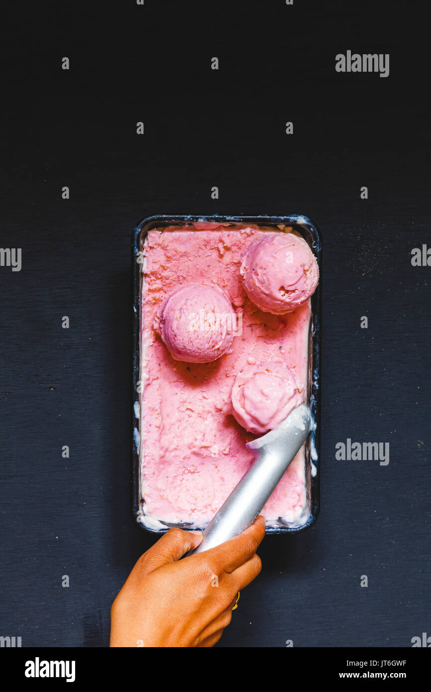 Strawberry Ice cream Stock Photo