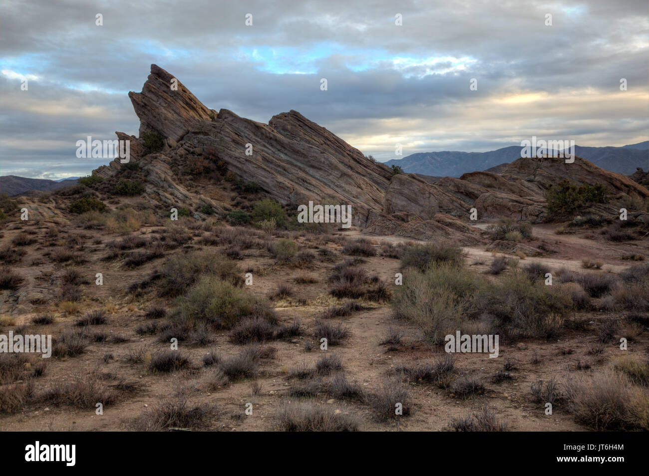 A portion of Vasquez Rocks in the calif desert. Stock Photo