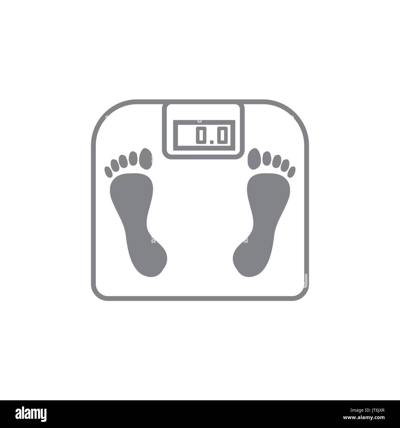 Stylized icon of the with bathroom scales on a white background Stock
