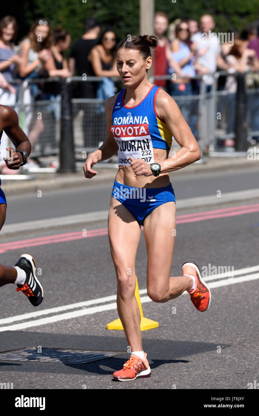 Paula Claudia Todoran of Romania running in the IAAF World Championships 2017 Marathon race in London, UK Stock Photo
