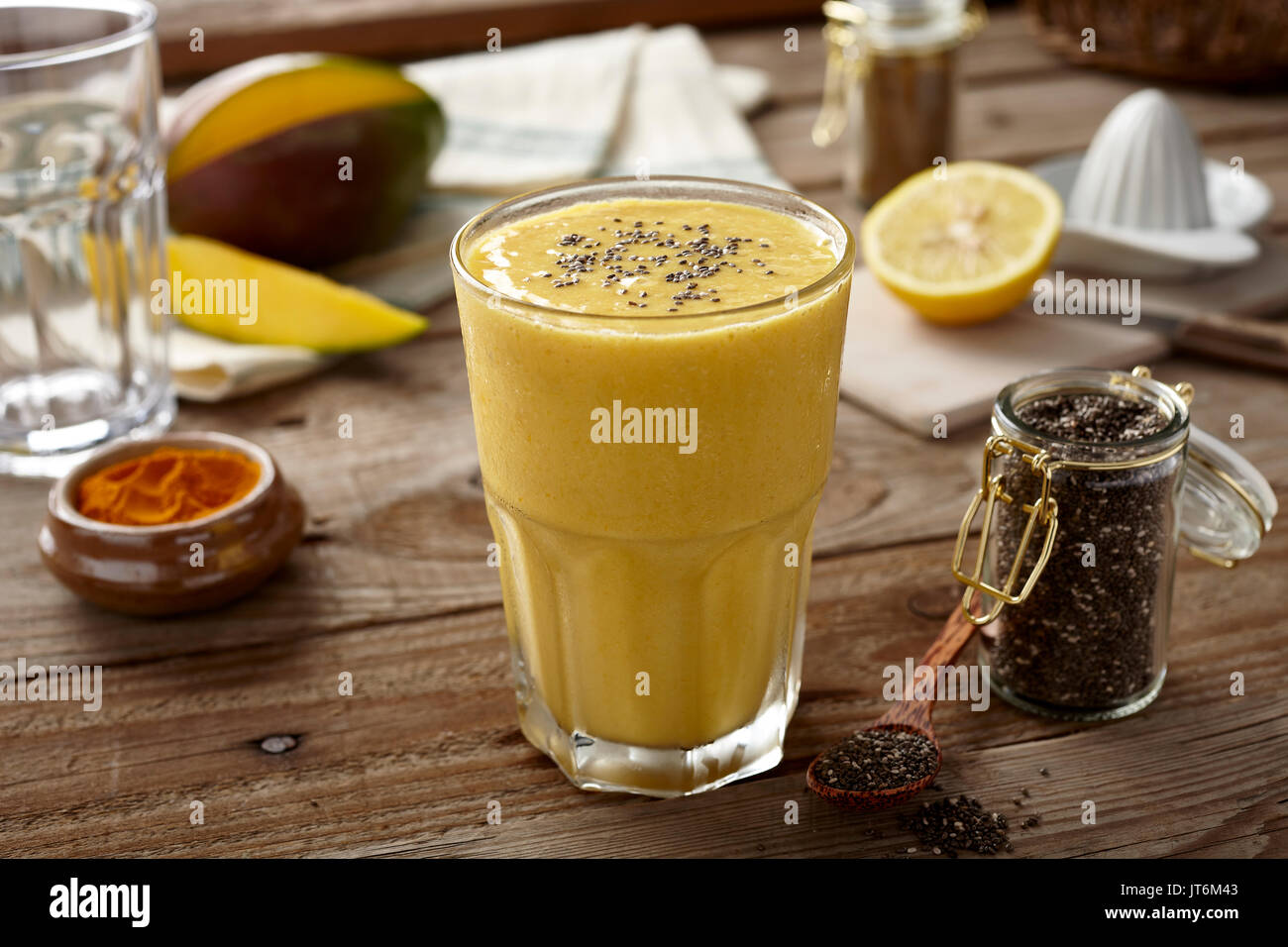Turmeric mango shake Stock Photo