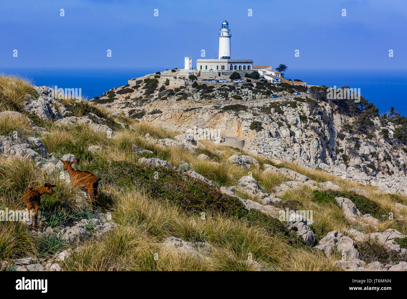 Formentor Lighthouse on Cap de Formentor, Majorca, Balearic Islands, Spain Stock Photo