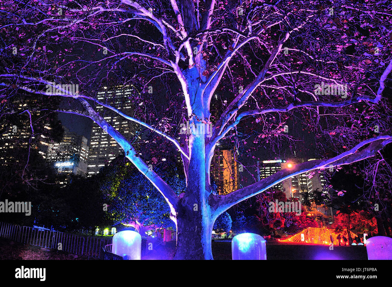 Vivid Light show Sydney 2017 Royal Botanic Gardens Stock Photo Alamy