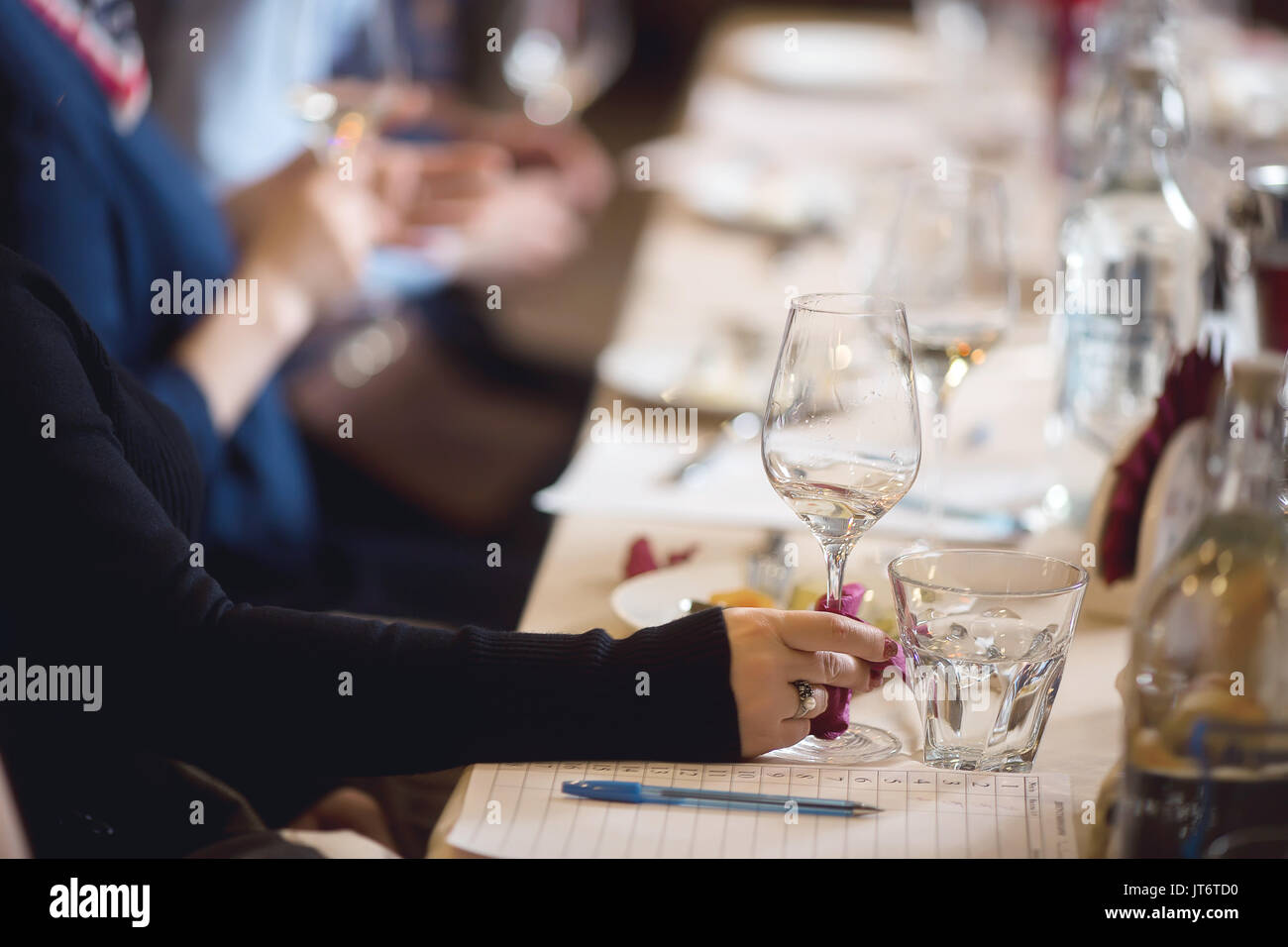 People tasting of wine and cheese Stock Photo - Alamy