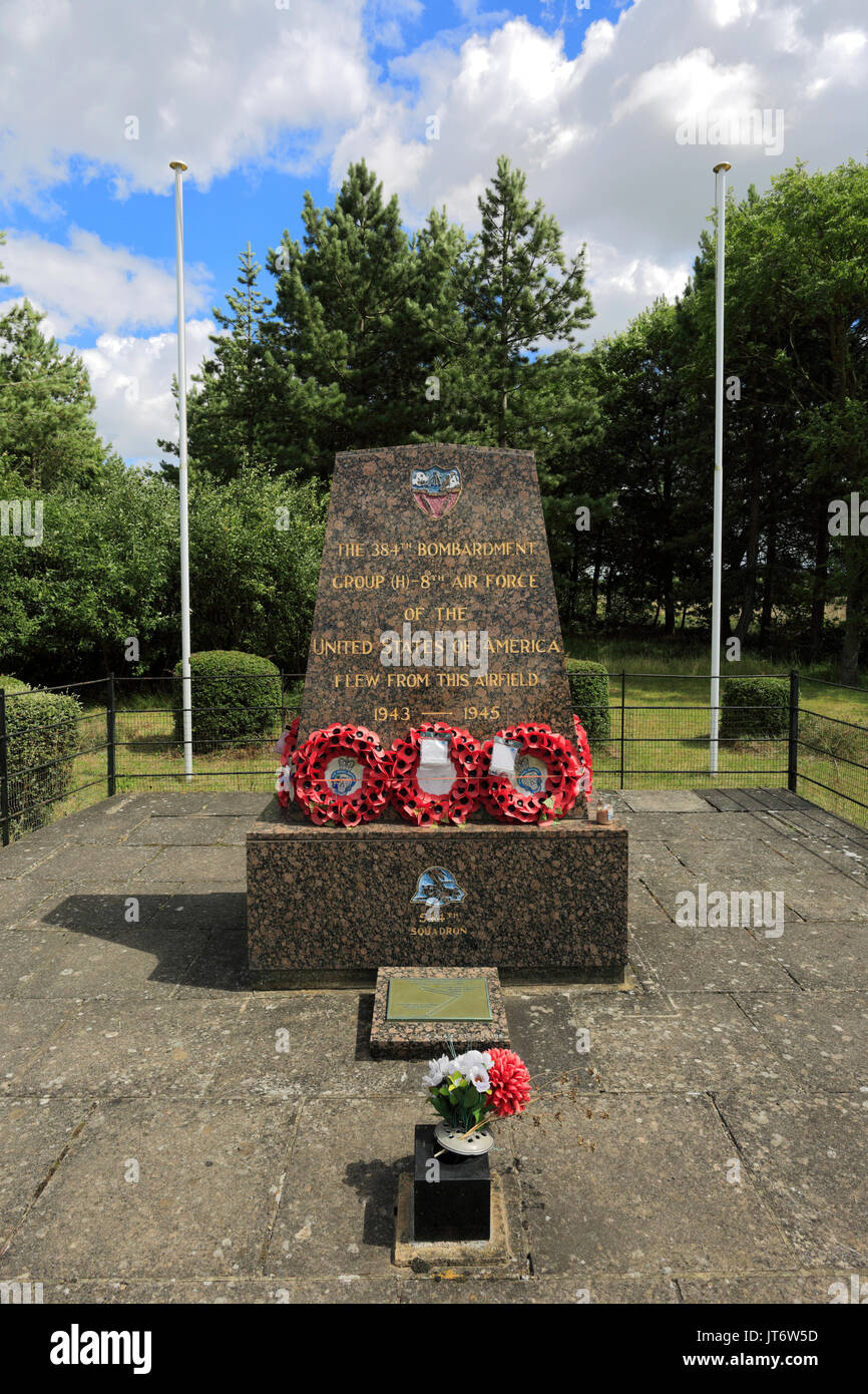 The 384th, 8th USAF Airforce Memorial at Grafton Underwood village, Northamptonshire; England; UK Stock Photo