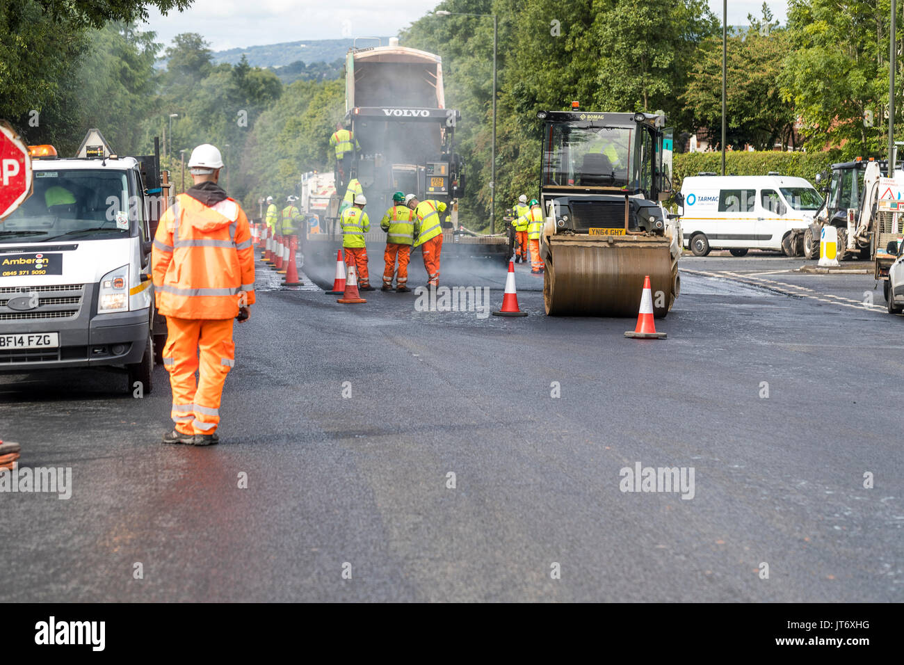 New junction and tarmac resurfacing at Highfield Road works, Lydney