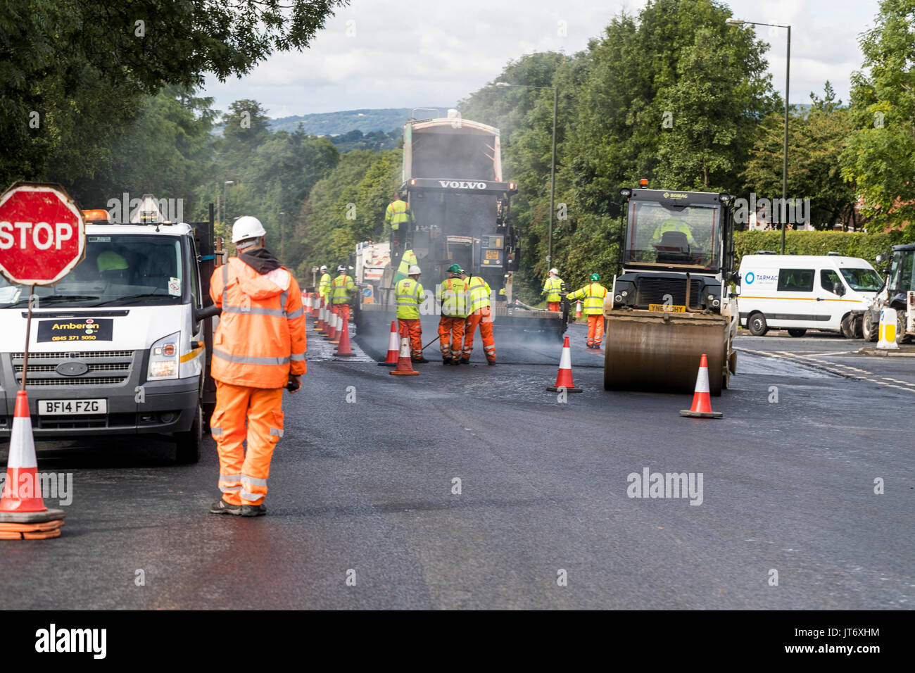 New junction and tarmac resurfacing at Highfield Road works, Lydney