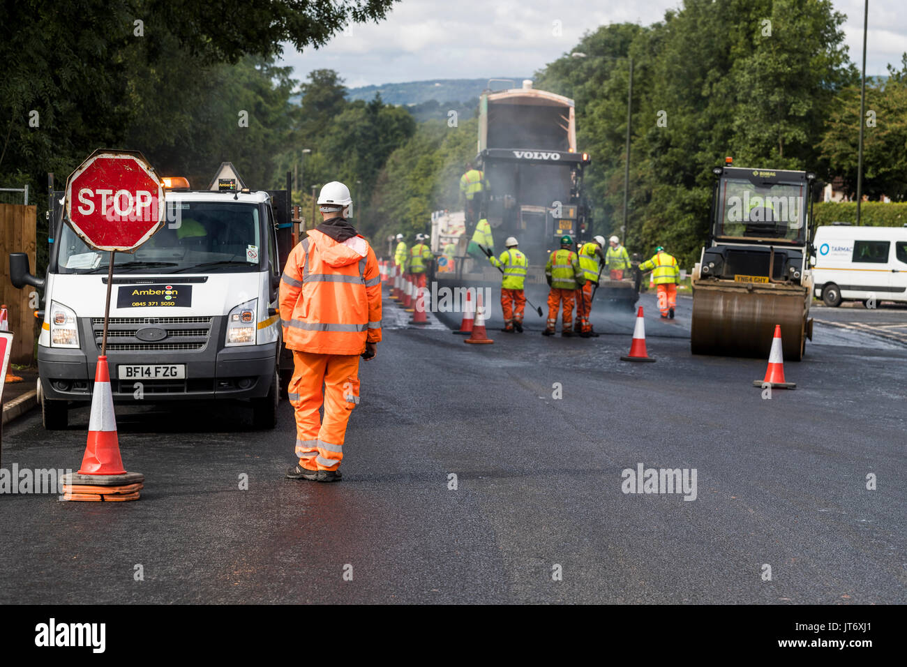 New junction and tarmac resurfacing at Highfield Road works, Lydney
