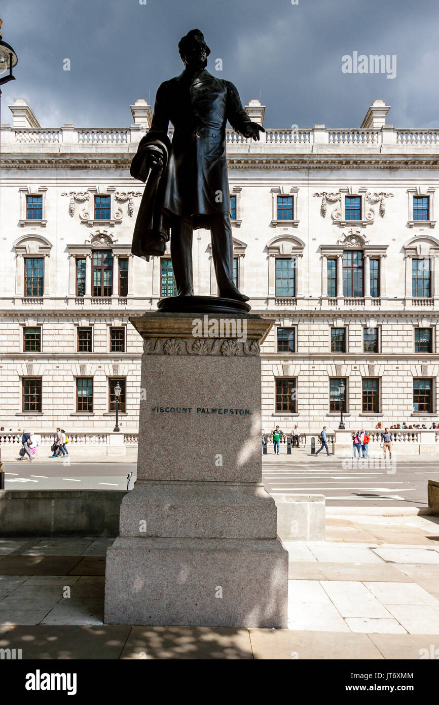 Viscount Palmerston Statue, Parliament Square, London, UK Stock Photo