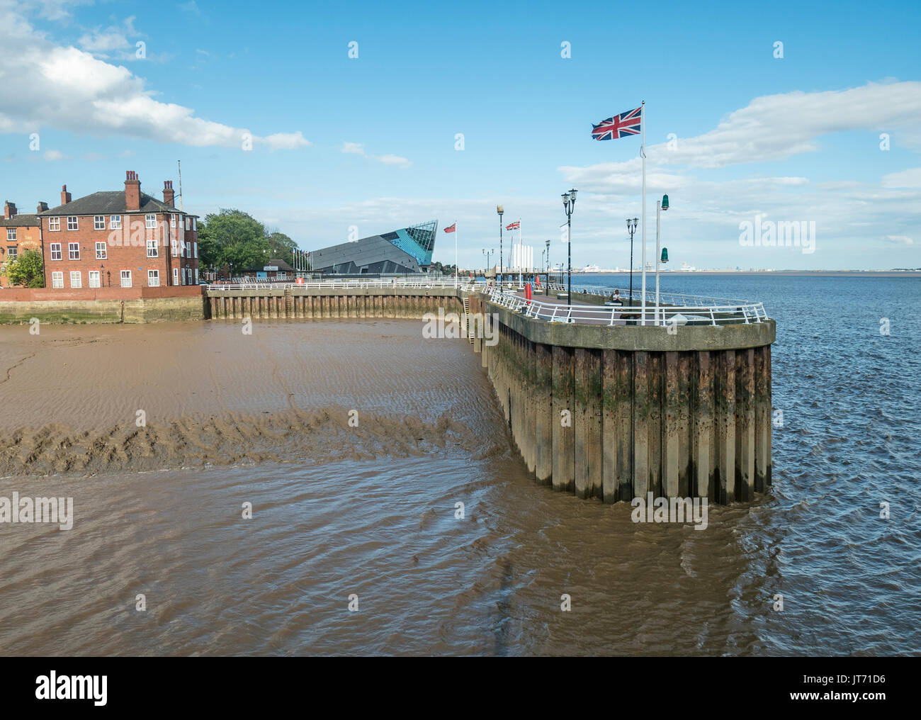 Entrance to the Humber Dock Hull at Low Tide Stock Photo