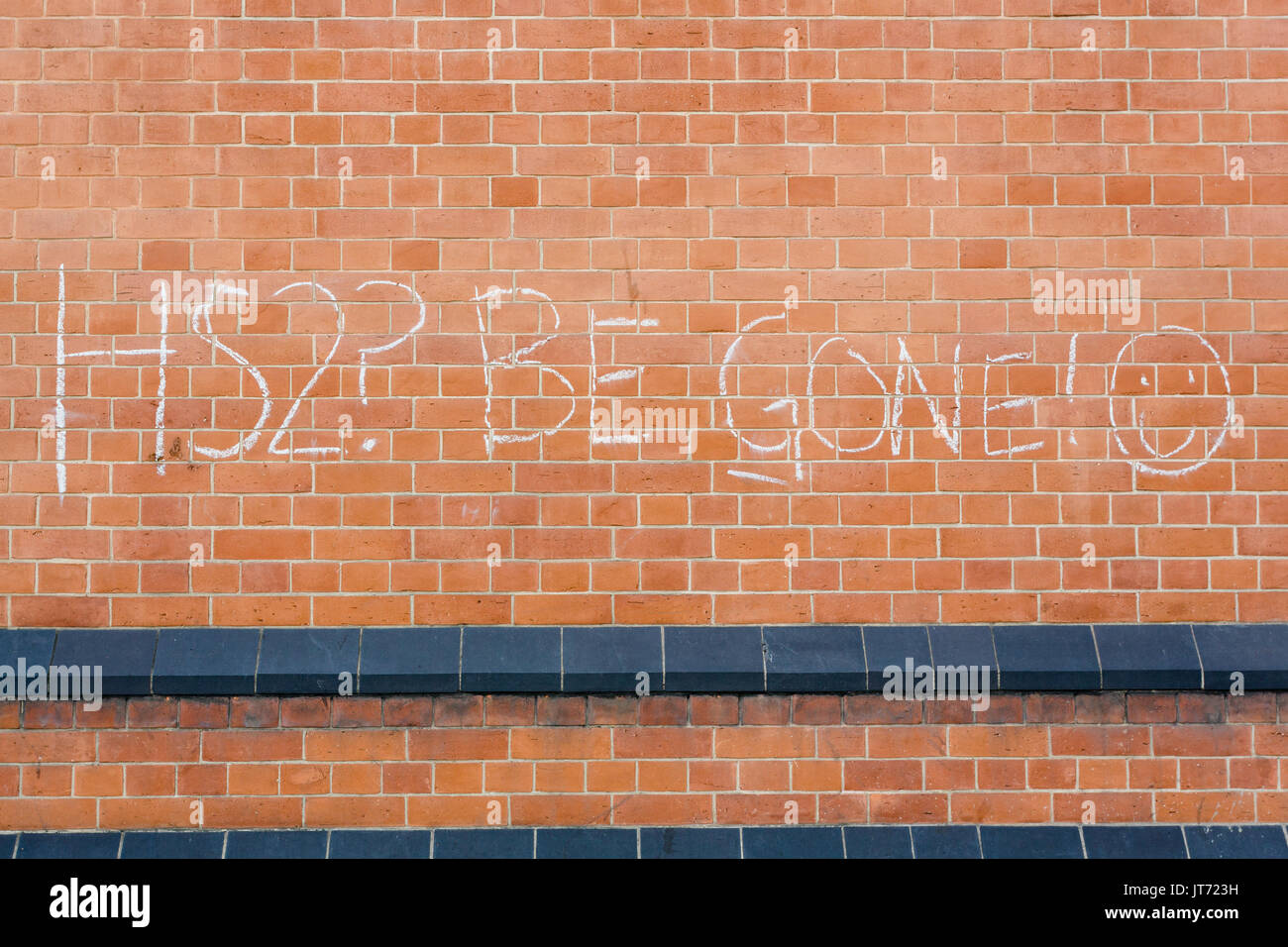 HS2 protest graffiti, King's Cross, London Stock Photo