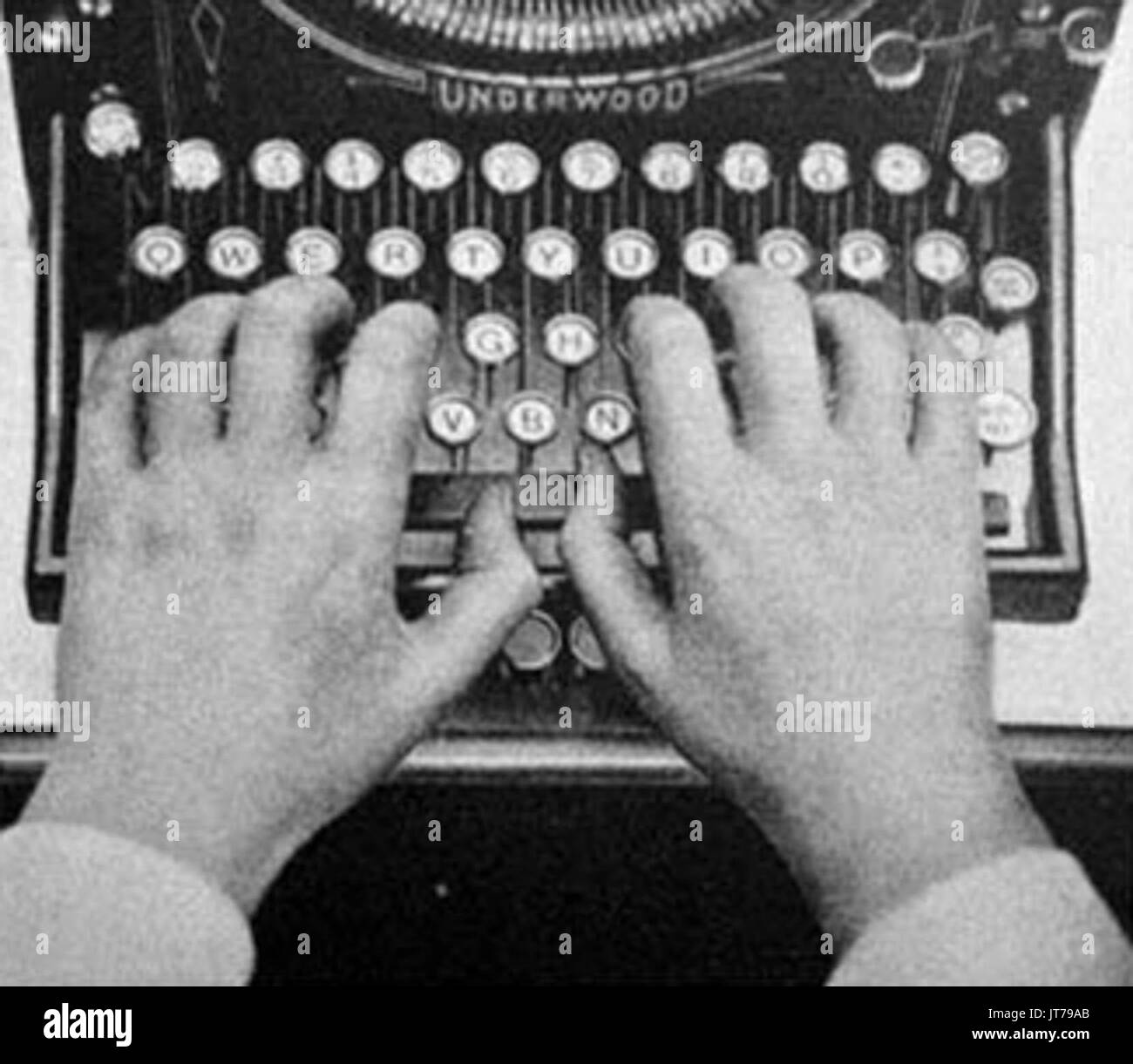 The "QWERTY" layout of typewriter keys became a de facto standard and