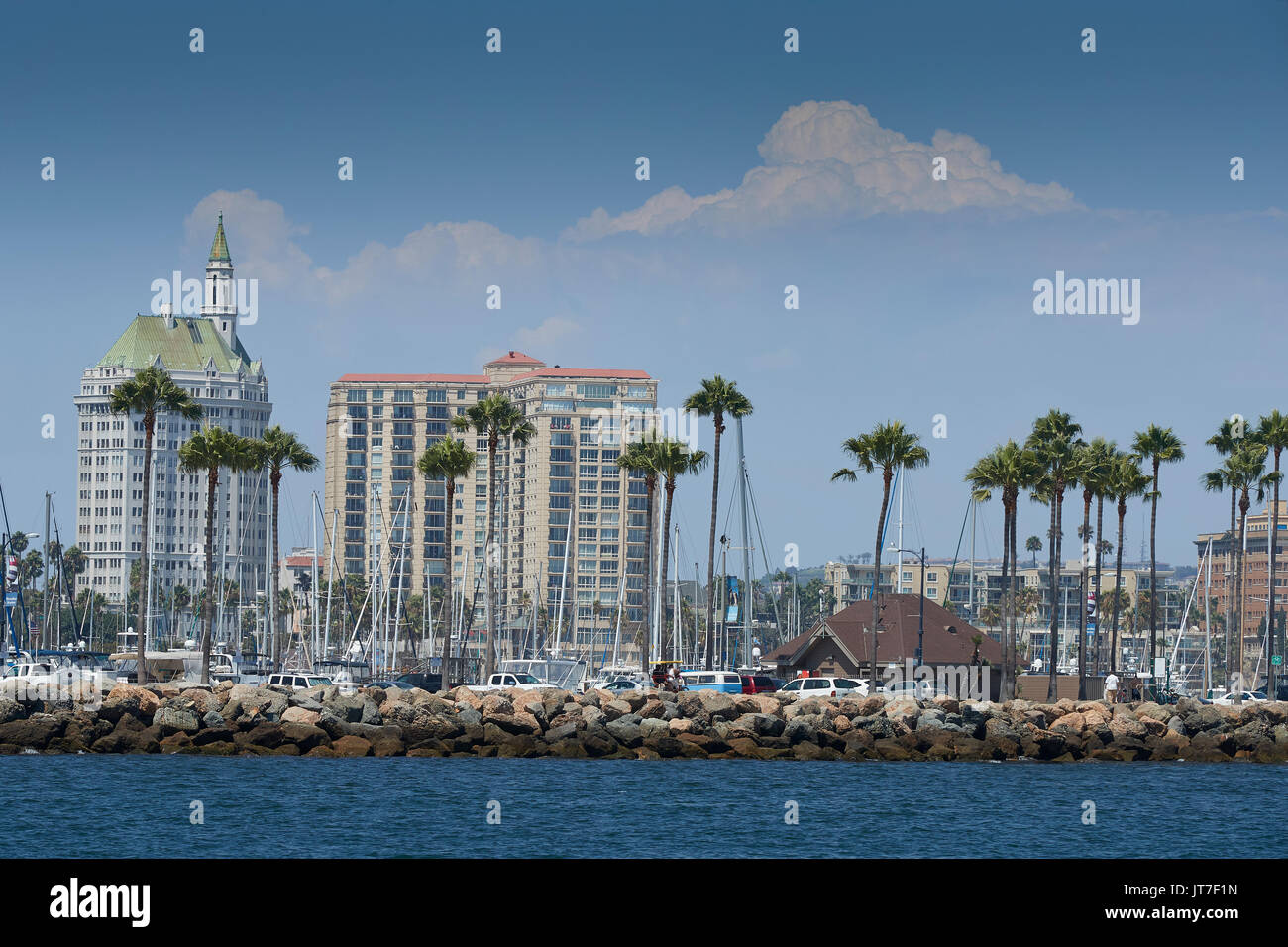 Storm Clouds Build Up Behind Villa Riviera, Long Beach, California. Stock Photo
