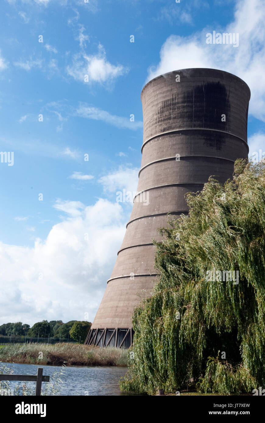 Cooling Tower, Portrait Shot of a Cooling Tower, Power Plant, Water