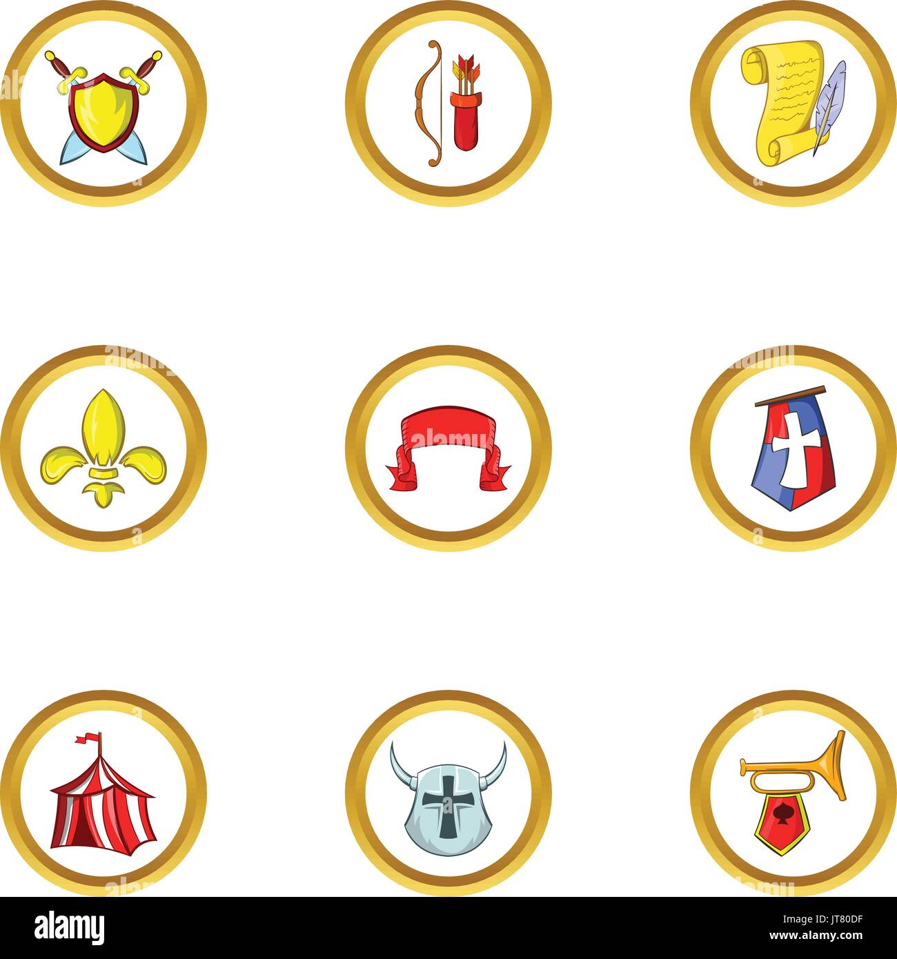 Medieval army icon set, cartoon style Stock Vector Image & Art - Alamy