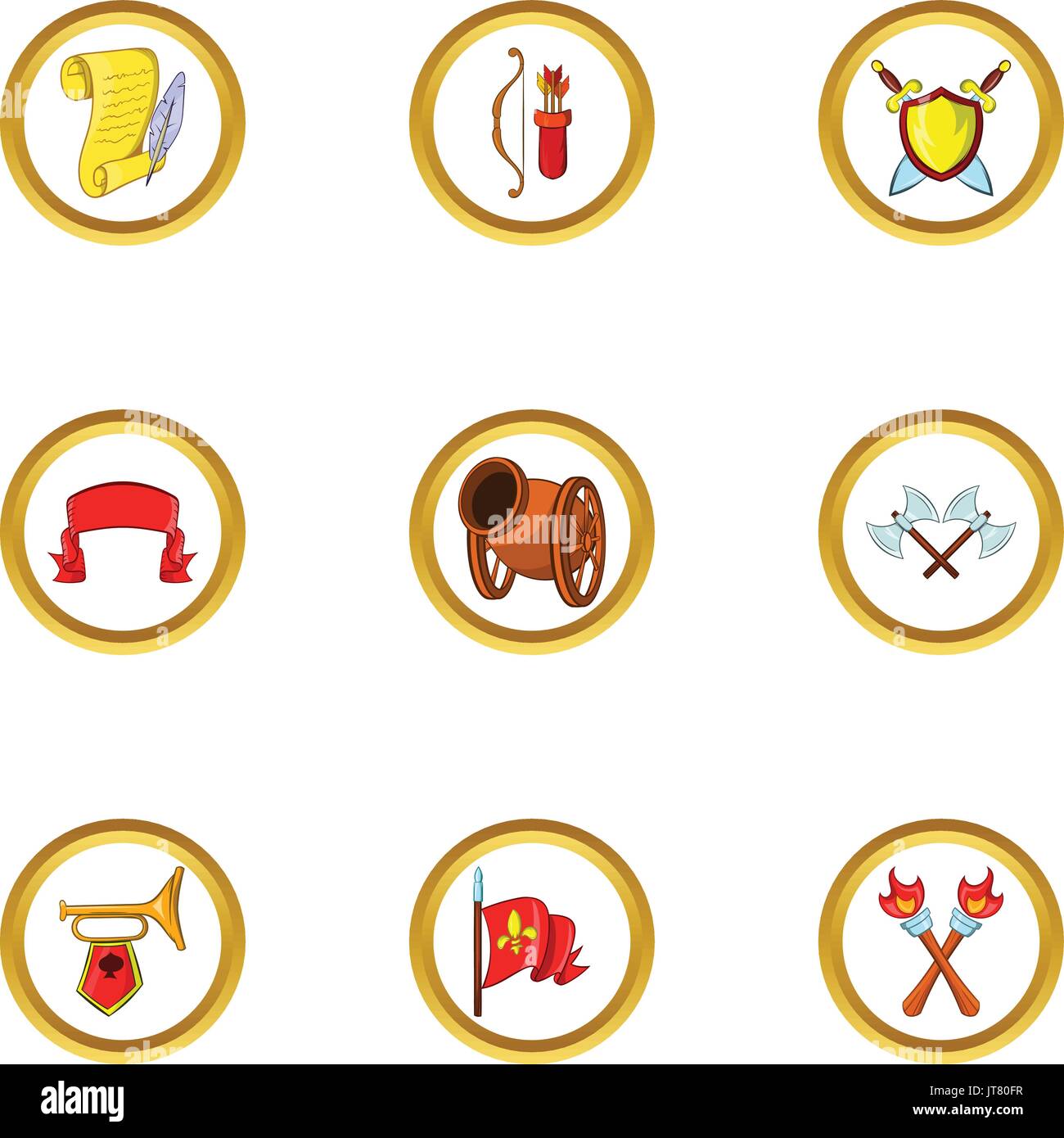 Medieval castle icon set, cartoon style Stock Vector Image & Art - Alamy