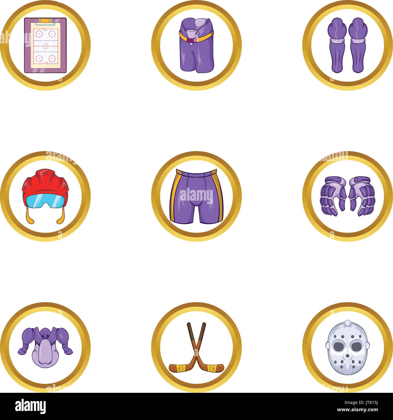Hockey sport icon set, cartoon style Stock Vector Image & Art - Alamy