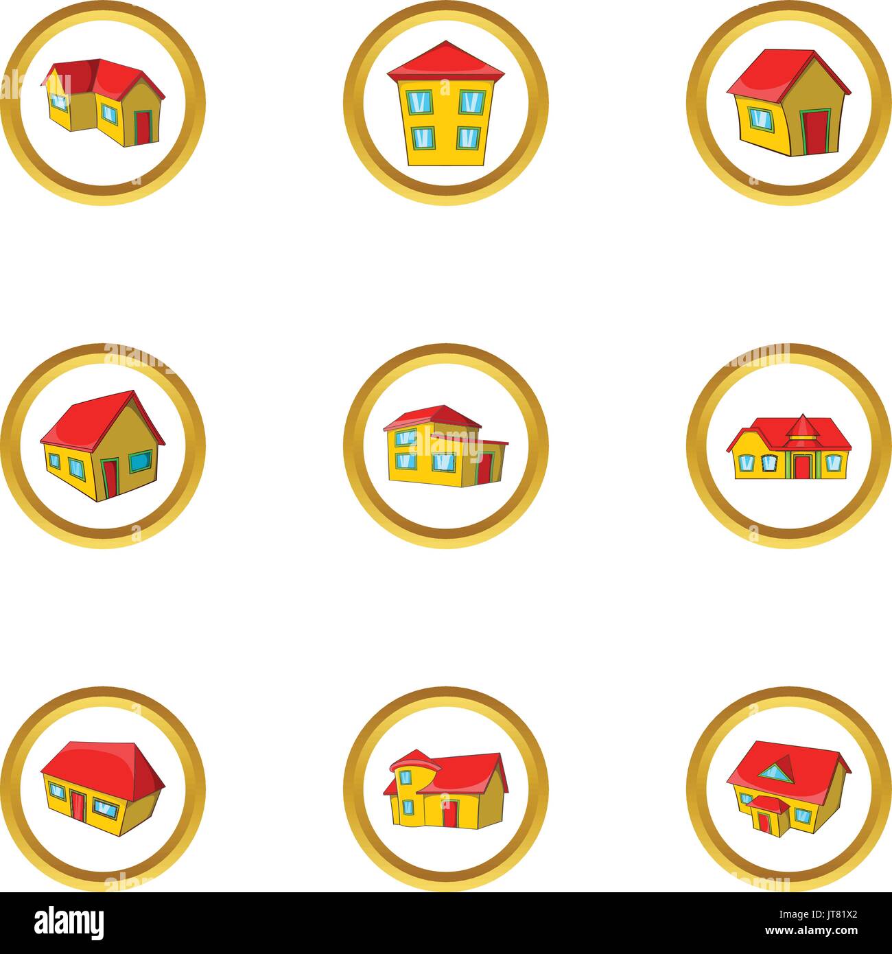 New model house icon set, cartoon style Stock Vector Image & Art - Alamy