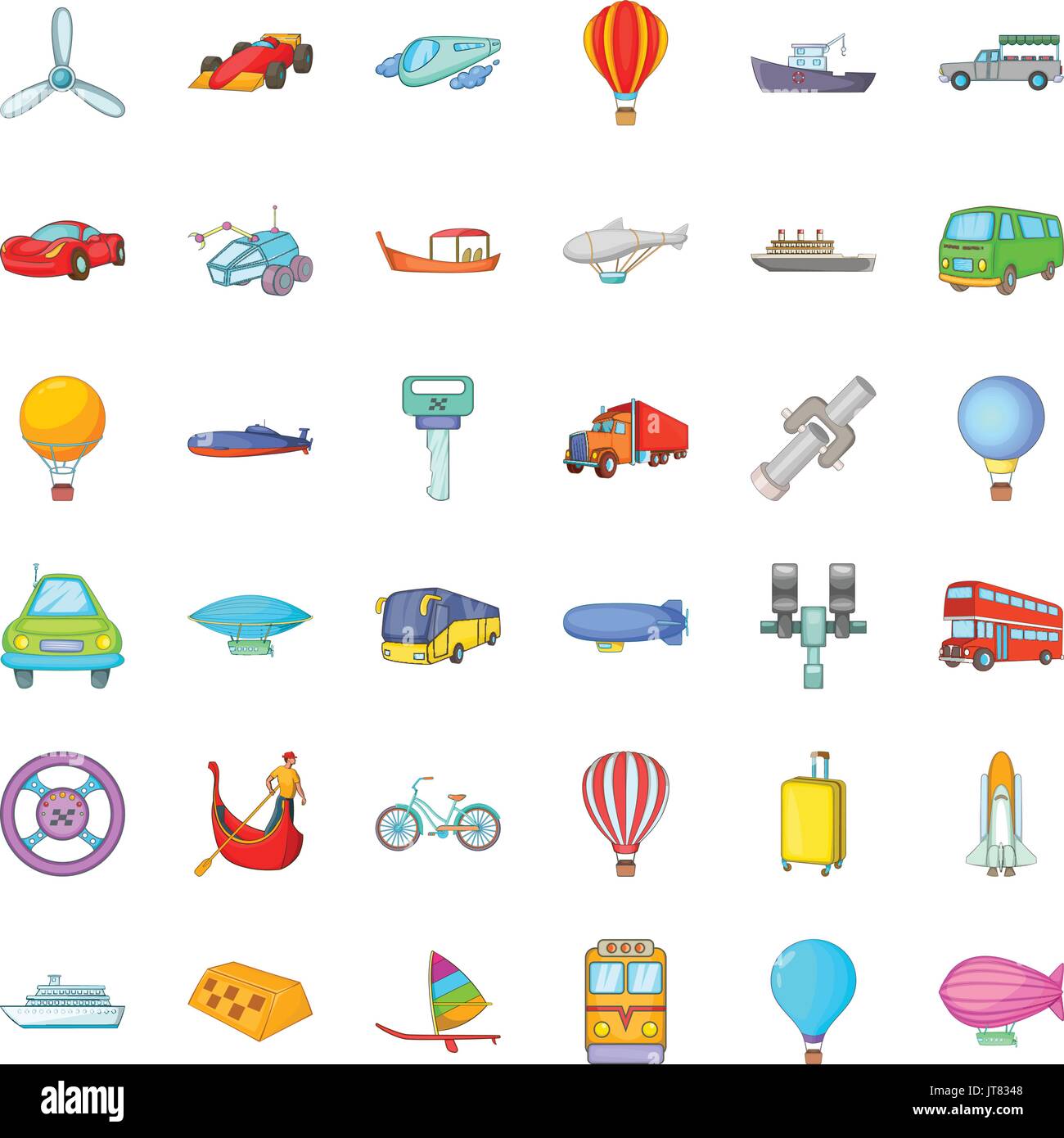 Working transport icons set, cartoon style Stock Vector Image & Art - Alamy