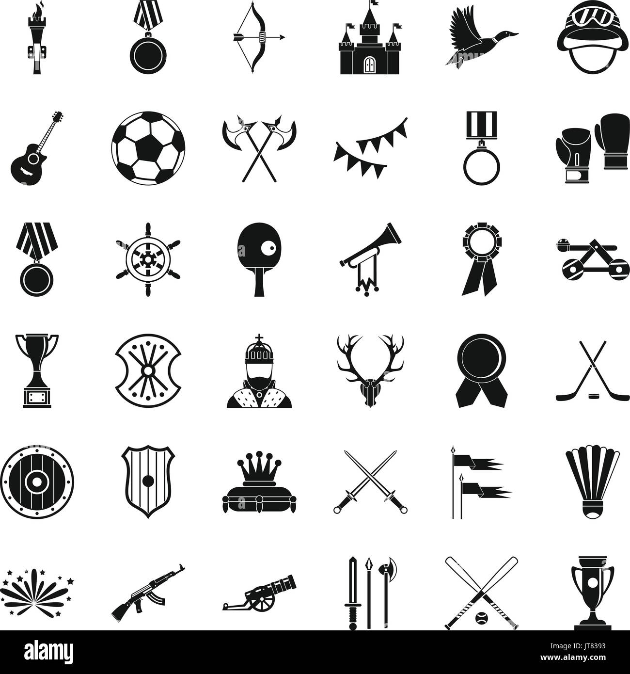 Winning icons set, simple style Stock Vector Image & Art - Alamy