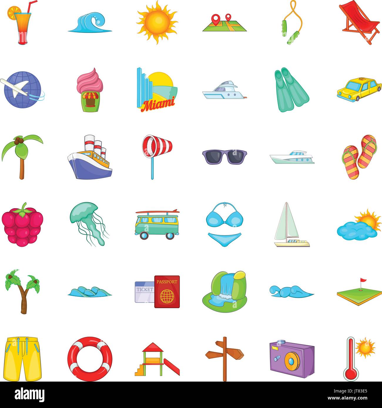 Vacation icons set, cartoon style Stock Vector Image & Art - Alamy