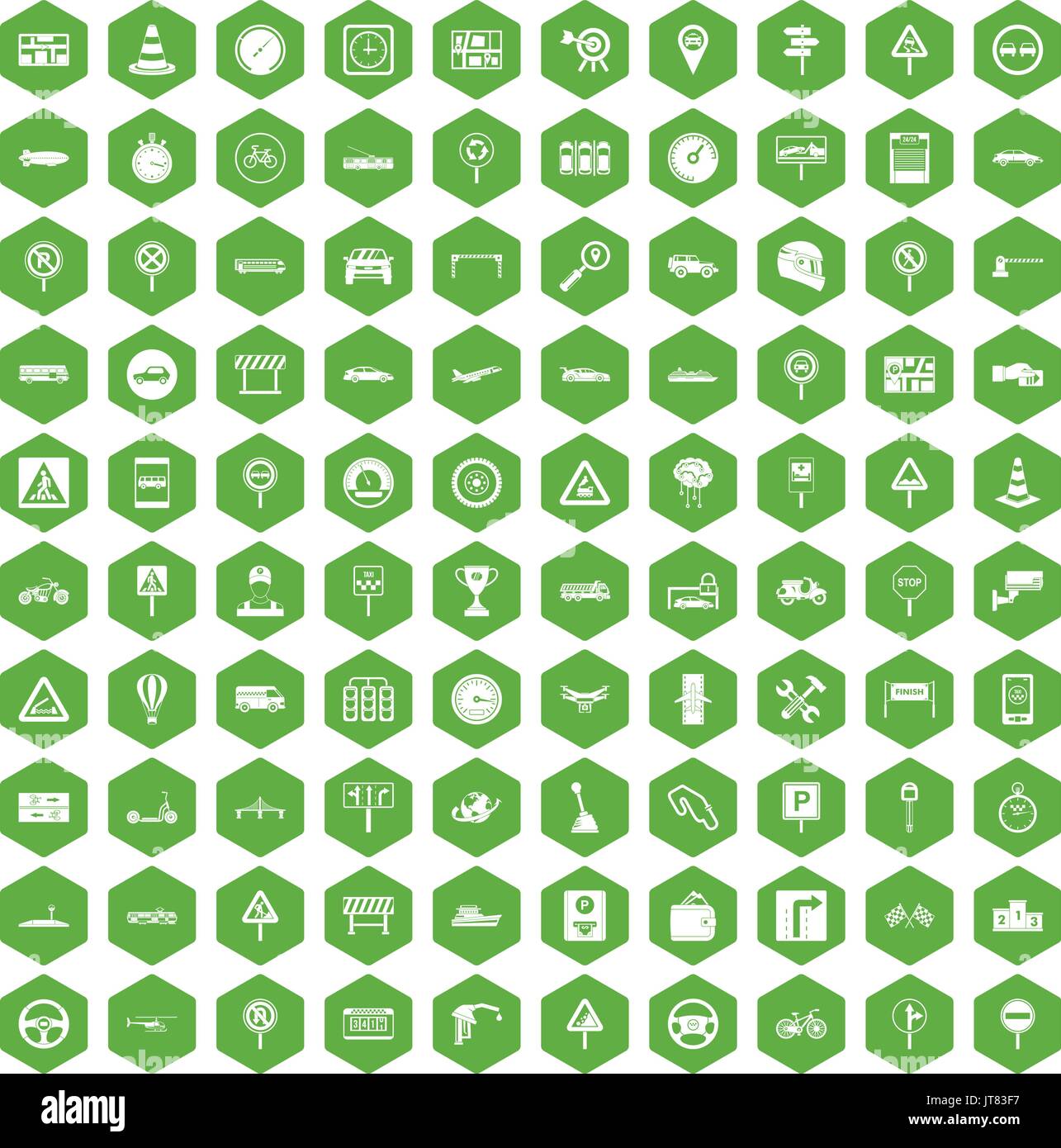 100 traffic icons hexagon green Stock Vector Image & Art - Alamy